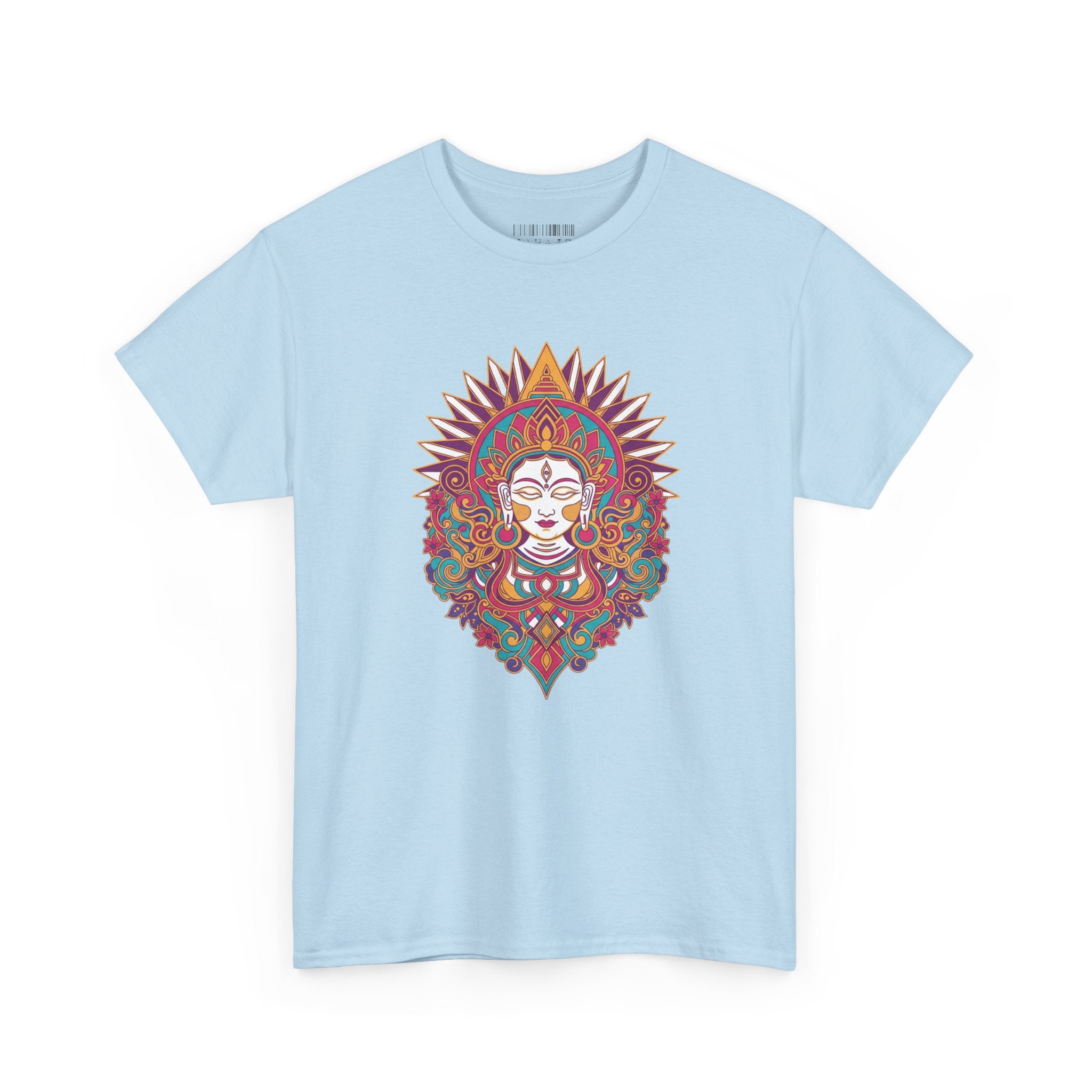 Spiritual Goddess Sun Mandala Tee — Colorful Boho Yoga T‑Shirt