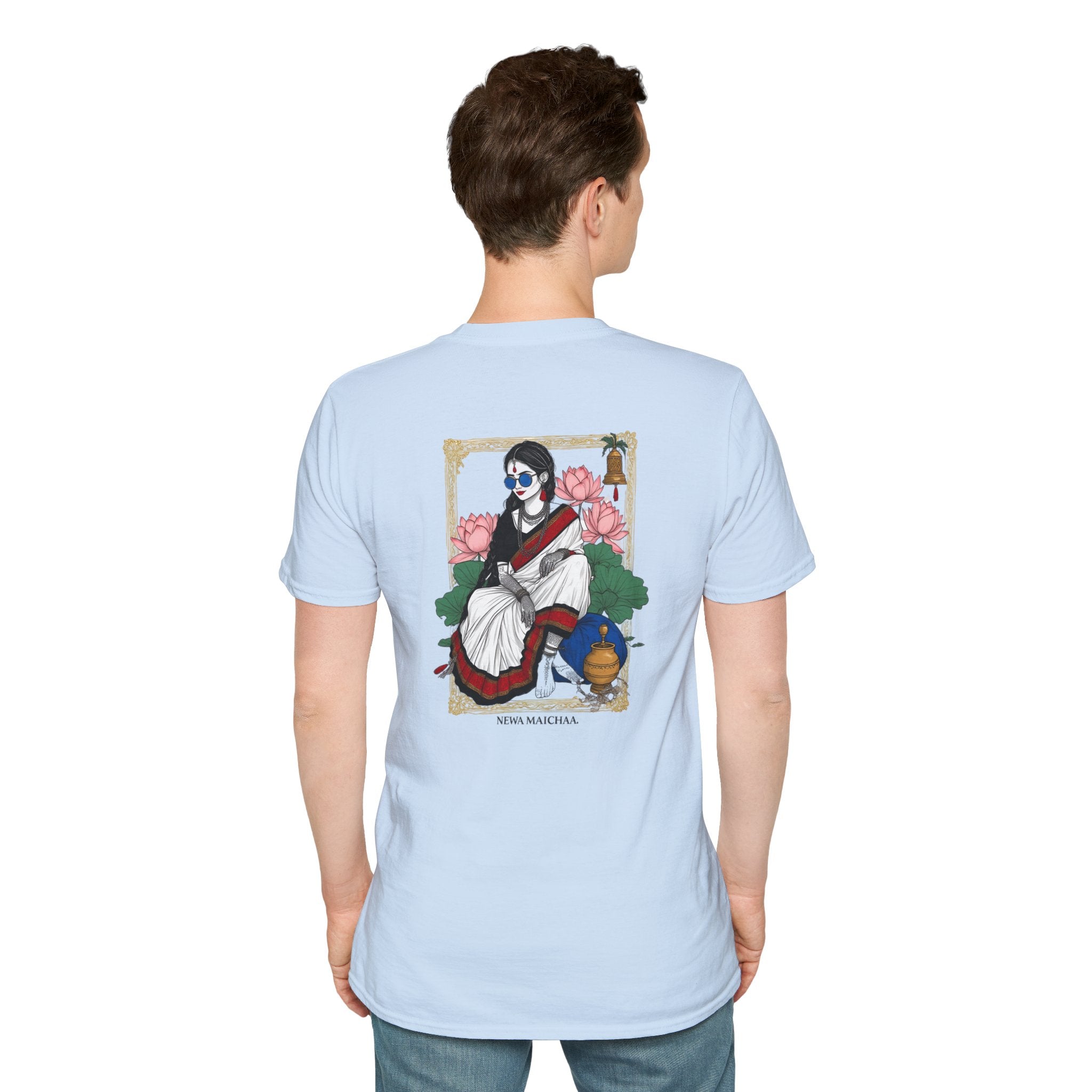 Newari Girl Traditional Dress T-Shirt – Newa Maicha Cultural Pride Graphic Tee, Nepali Heritage Design