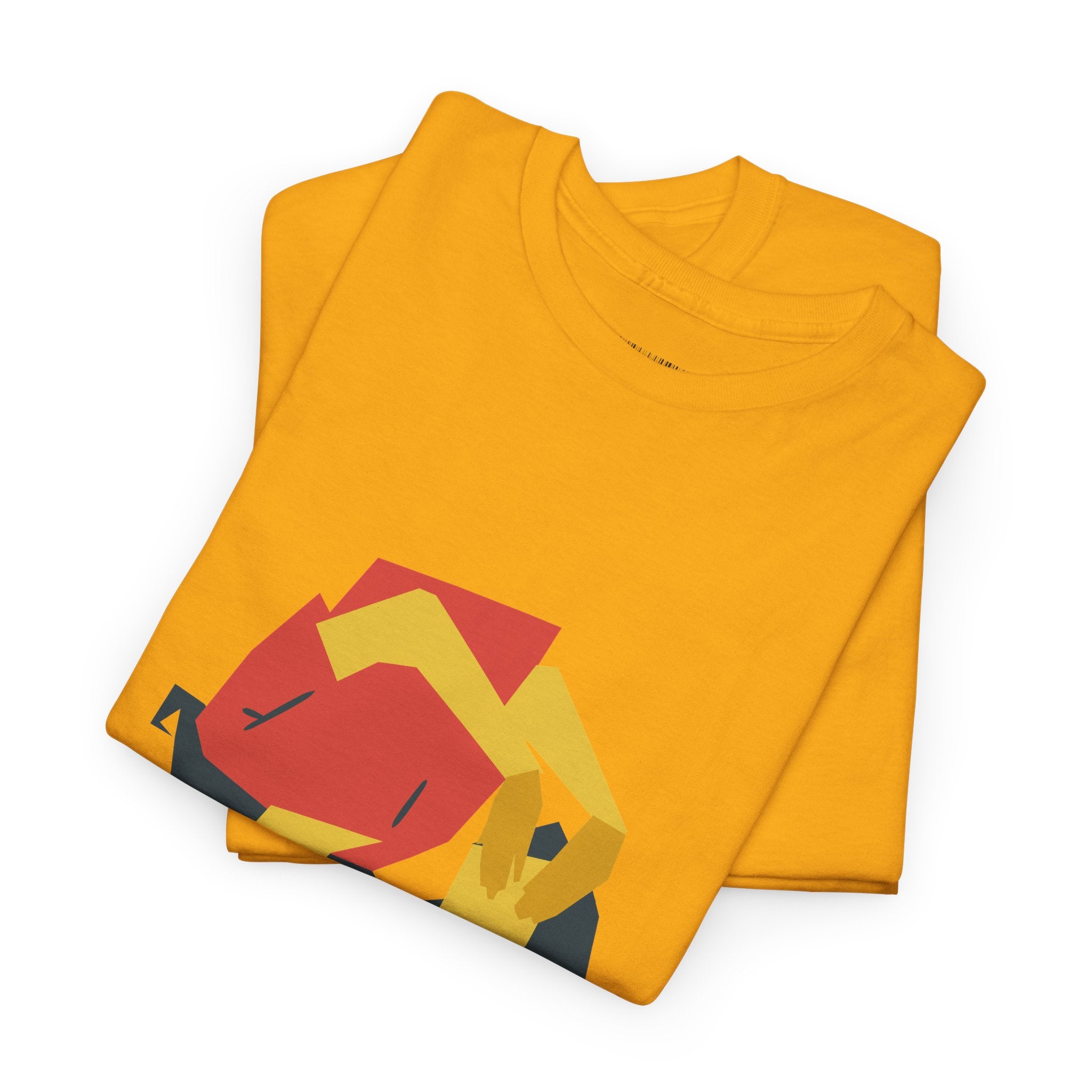 Geometric Fox Tee — Stylized Red & Yellow Fox Illustration T-Shirt