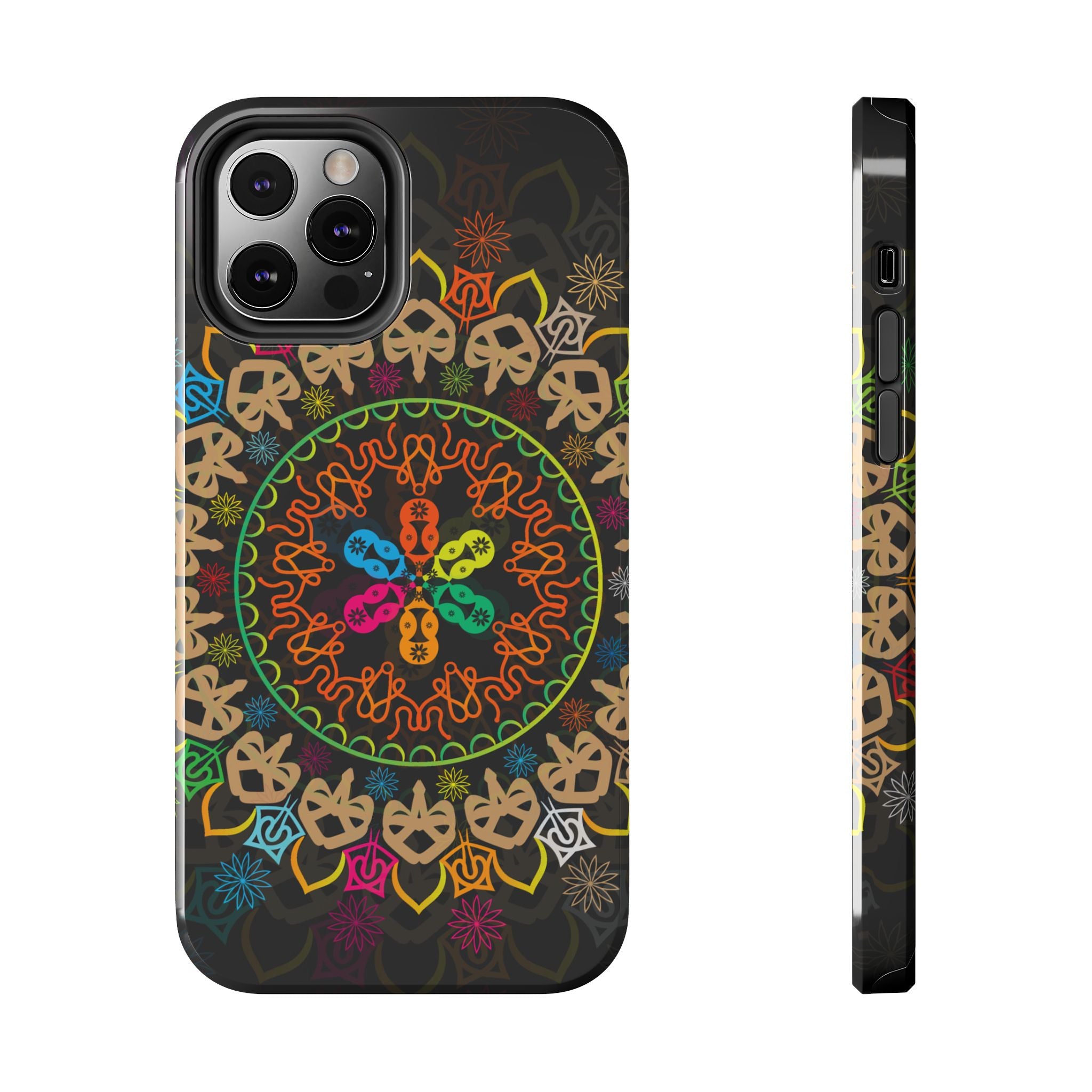 Colorful Mandala Tough Phone Cases - Vibrant Protection for Your Device, Gift for Art Lovers, Boho Style, Unique Phone Accessories