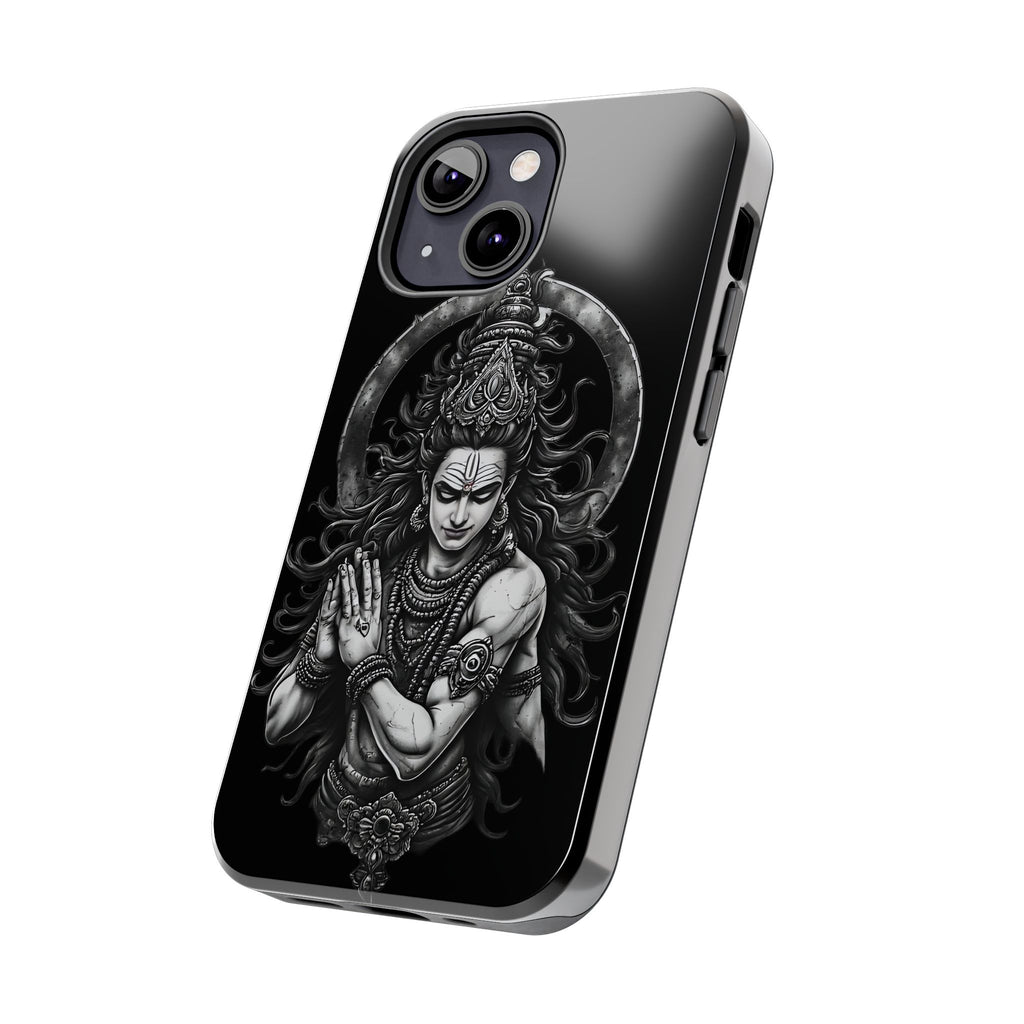 Shiva Tough Phone Case — Black Protective Hindu Deity Design