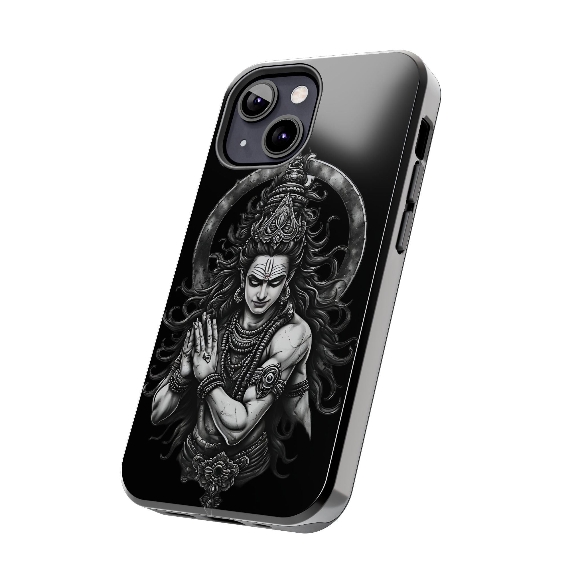 Shiva Tough Phone Case — Black Protective Hindu Deity Design
