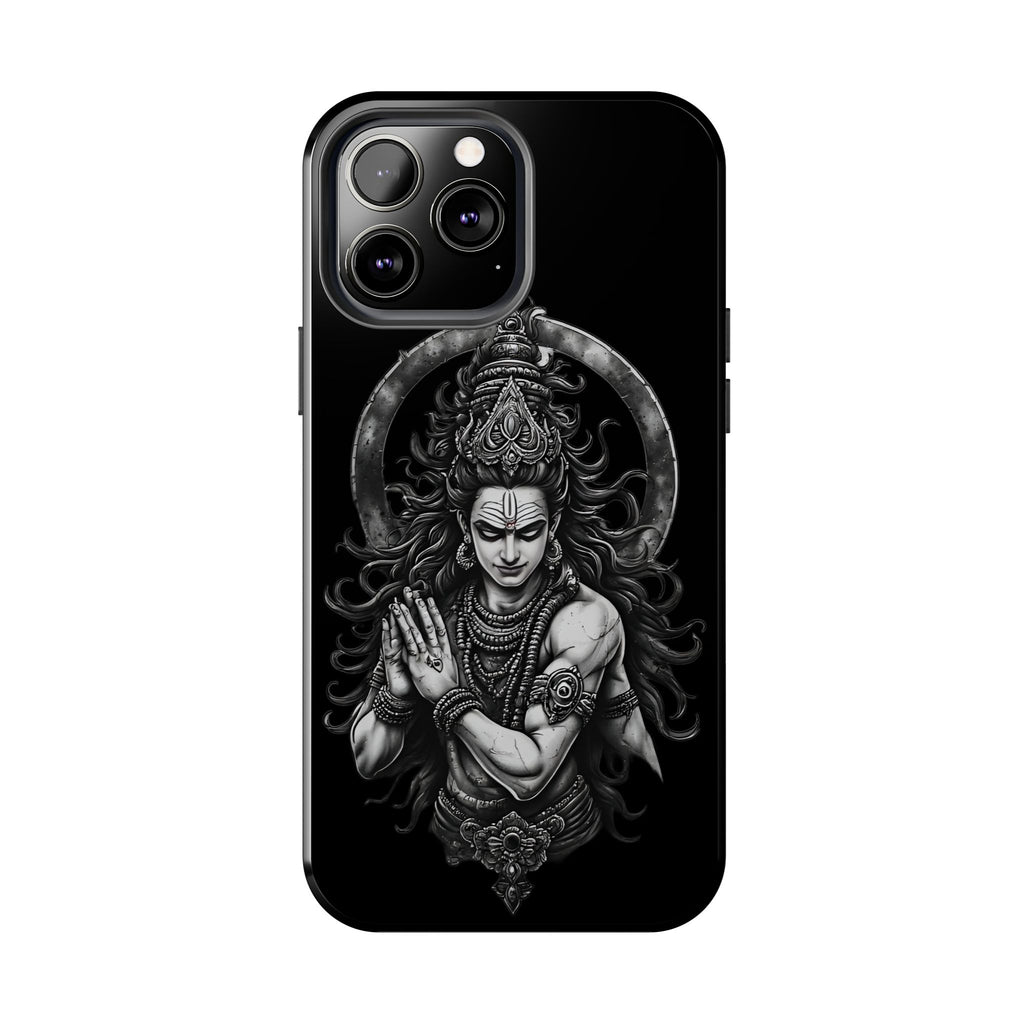Shiva Tough Phone Case — Black Protective Hindu Deity Design