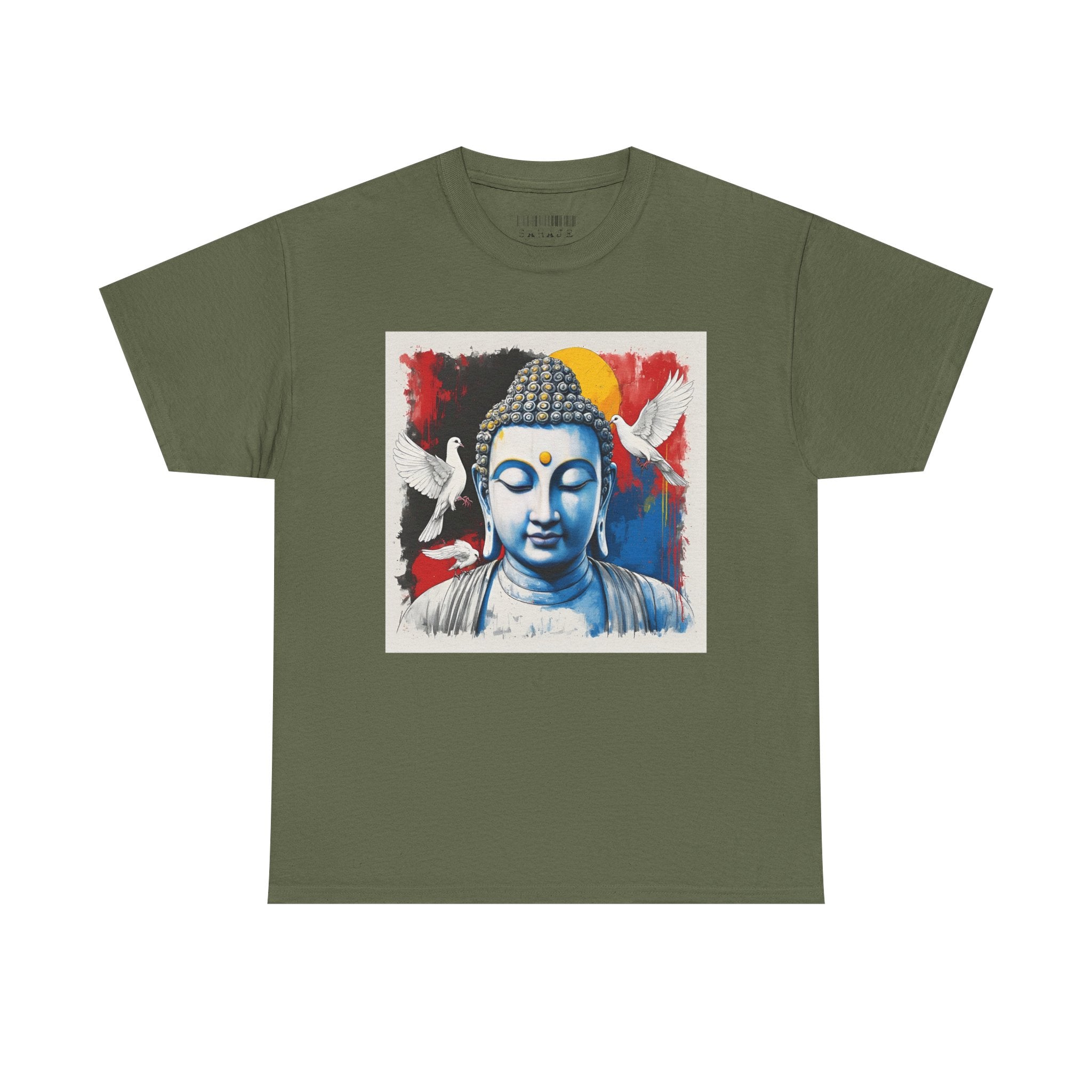 Buddha Peace Tee — Colorful Buddha & Doves Graphic T-Shirt