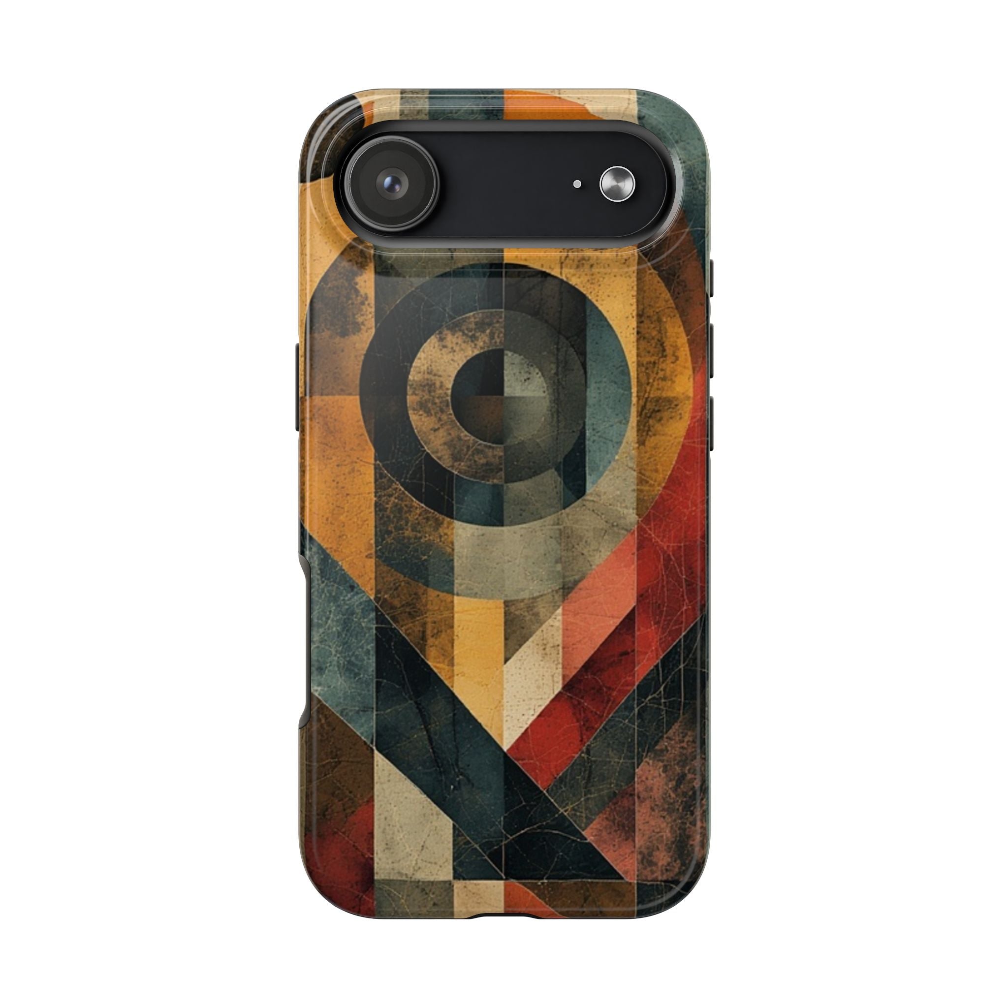 Retro Geometric Tough Phone Case — Vintage Target Circle Design
