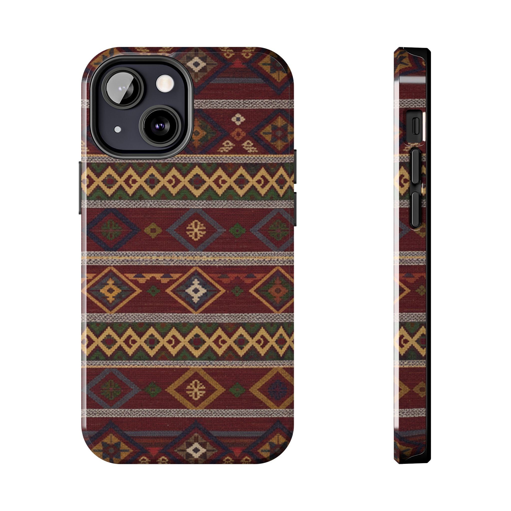 Aztec Pattern Tough Phone Case — Rustic Tribal Protective Cover