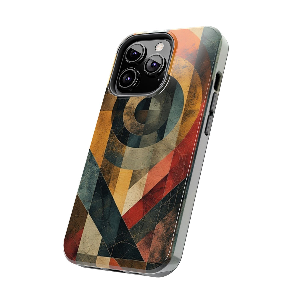 Retro Geometric Tough Phone Case — Vintage Target Circle Design