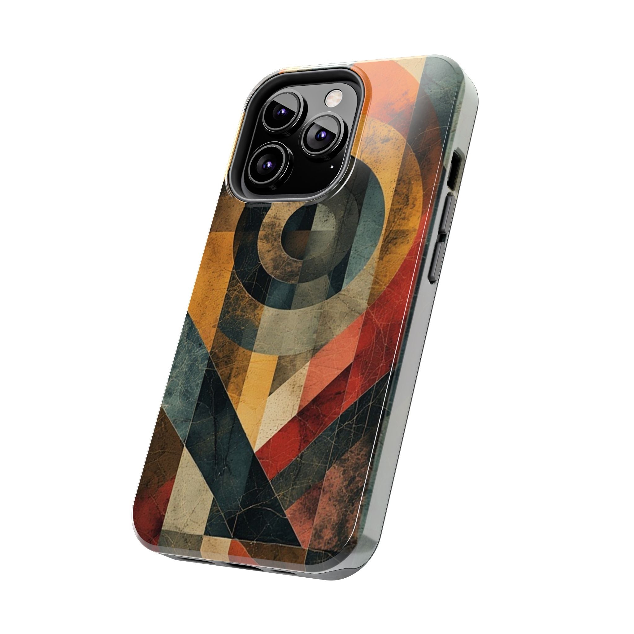 Retro Geometric Tough Phone Case — Vintage Target Circle Design