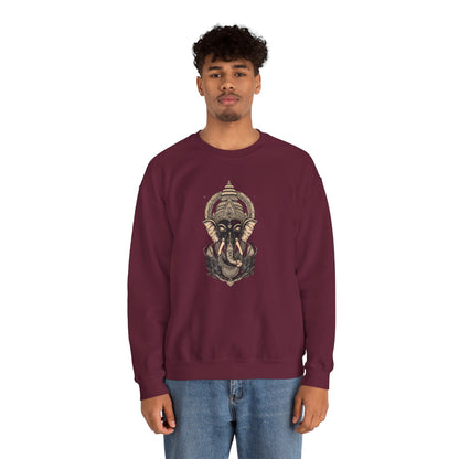 Elephant Mandala Crewneck Sweatshirt — Spiritual Indian-Inspired Graphic