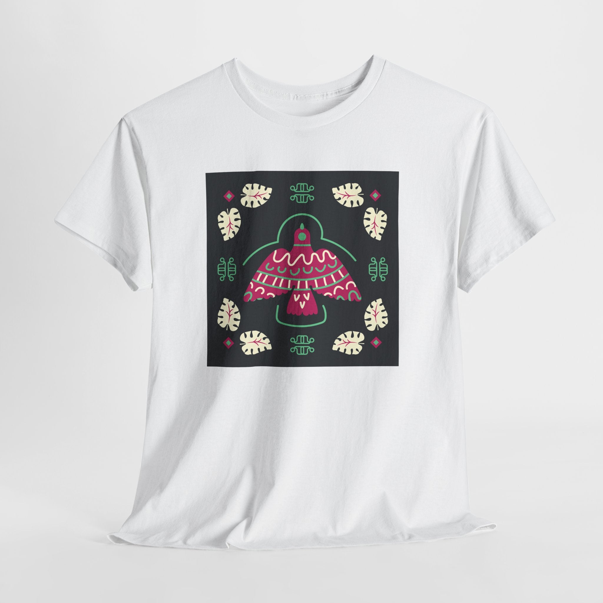 Mushroom Folk Art Tee — Whimsical Forest Graphic T-Shirt