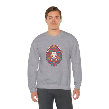 Crewneck Sweatshirt — Colorful Mandala Goddess Graphic