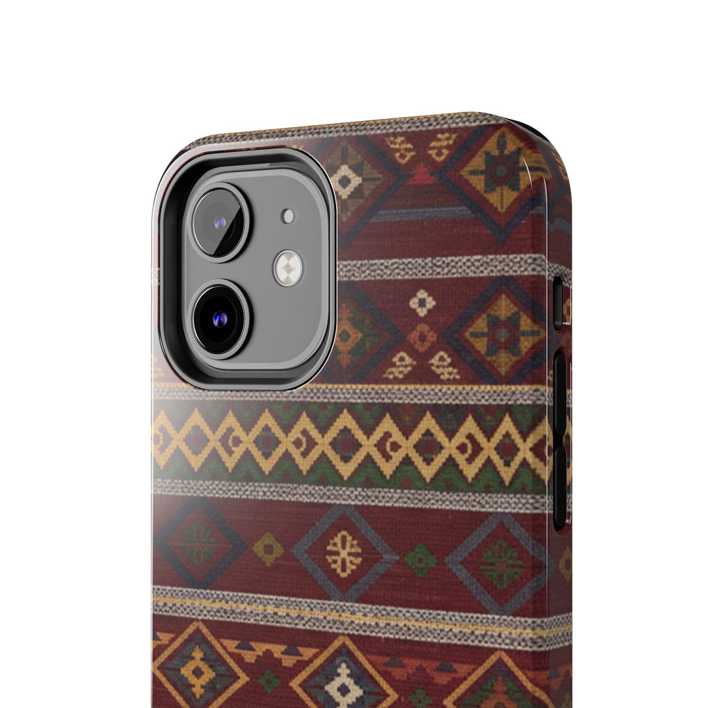 Aztec Pattern Tough Phone Case — Rustic Tribal Protective Cover
