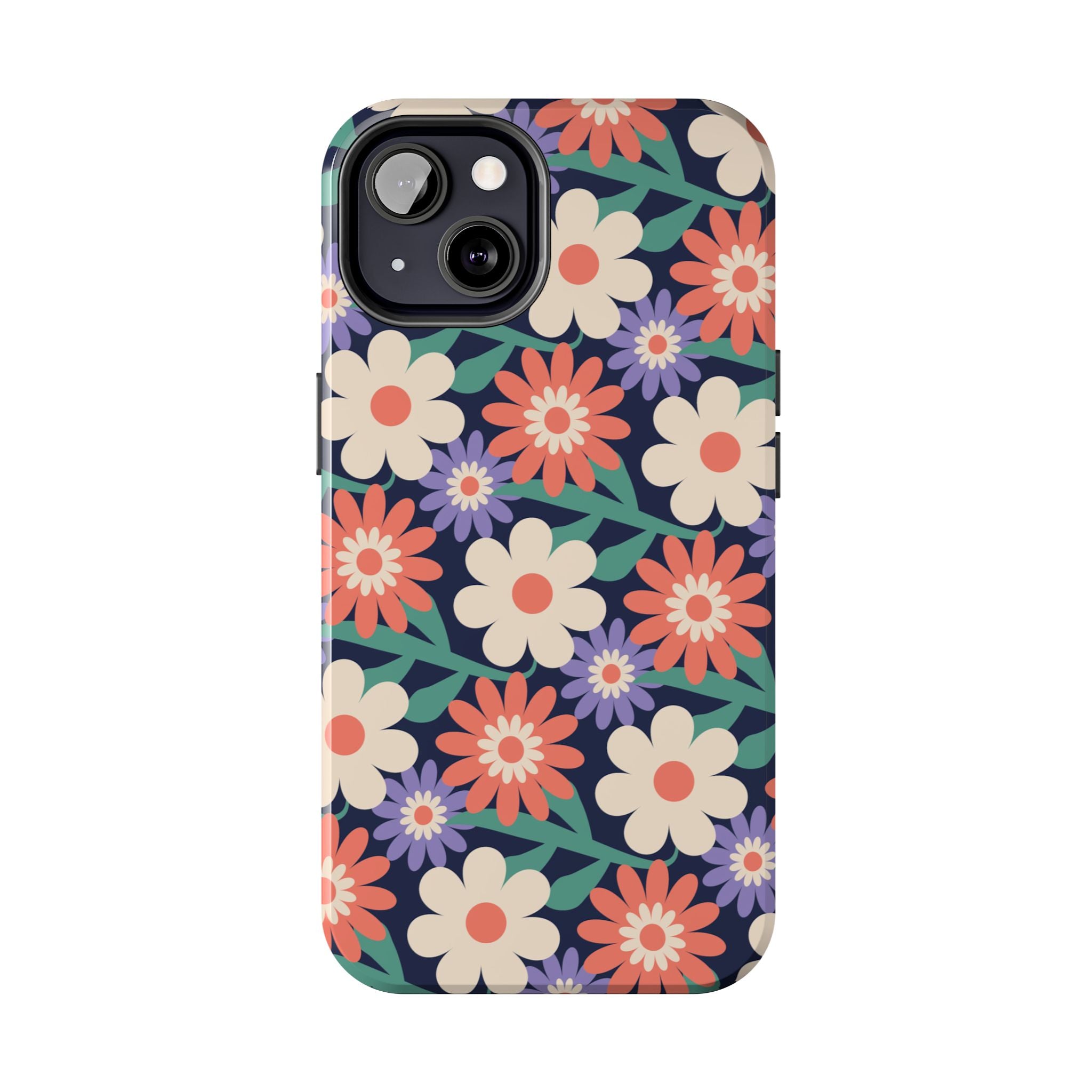 Floral Tough Phone Case — Retro Daisies Protective Phone Cover