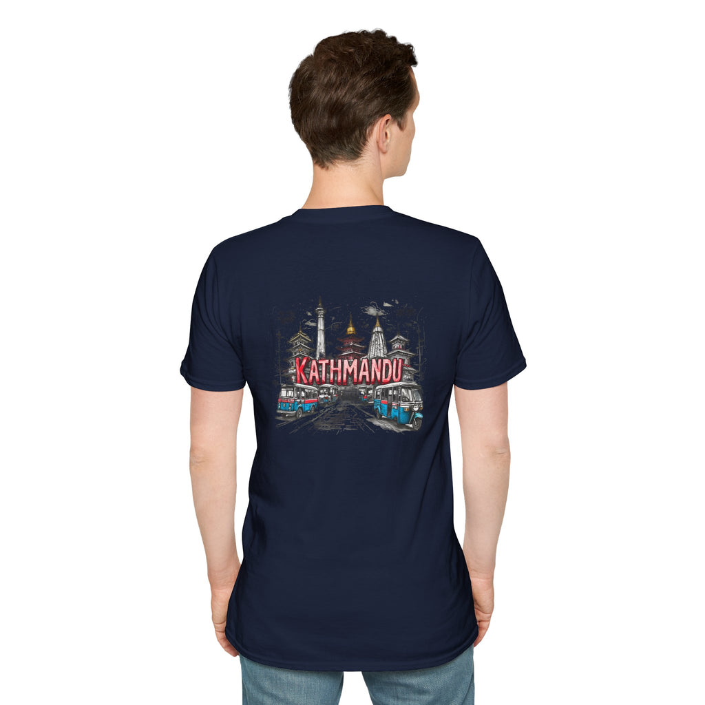 Kathmandu Travel T-Shirt — Nepali Temple & Vintage Jeep Graphic tee