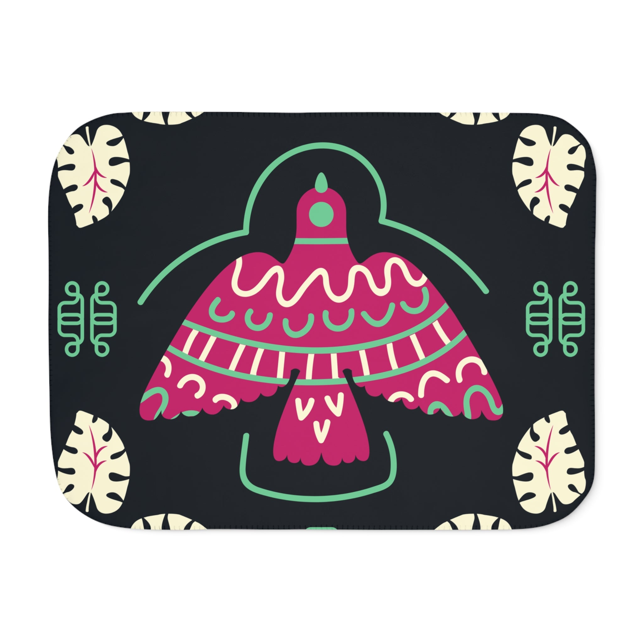 Tribal Thunderbird Sherpa Blanket — Two-Tone Plush Throw