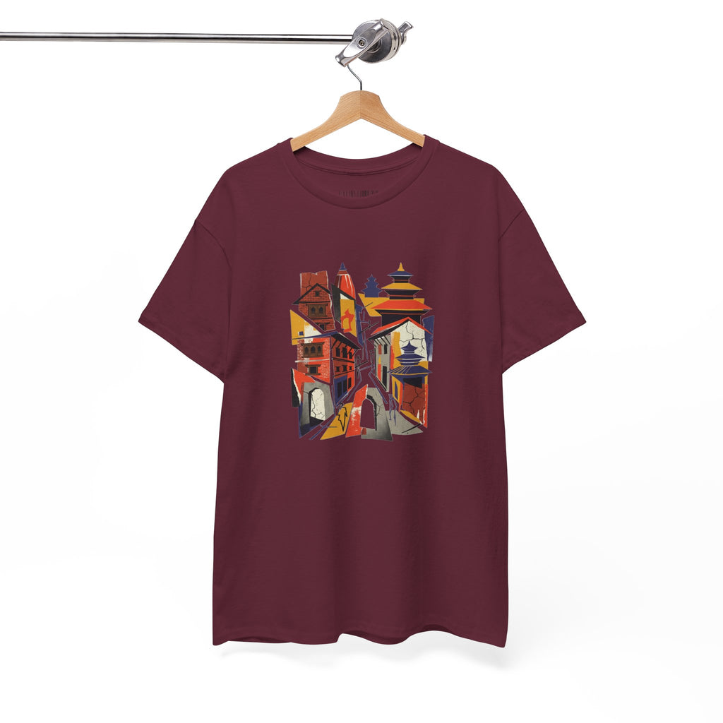 Cityscape Abstract Tee — Colorful Urban Architecture Graphic T‑Shirt