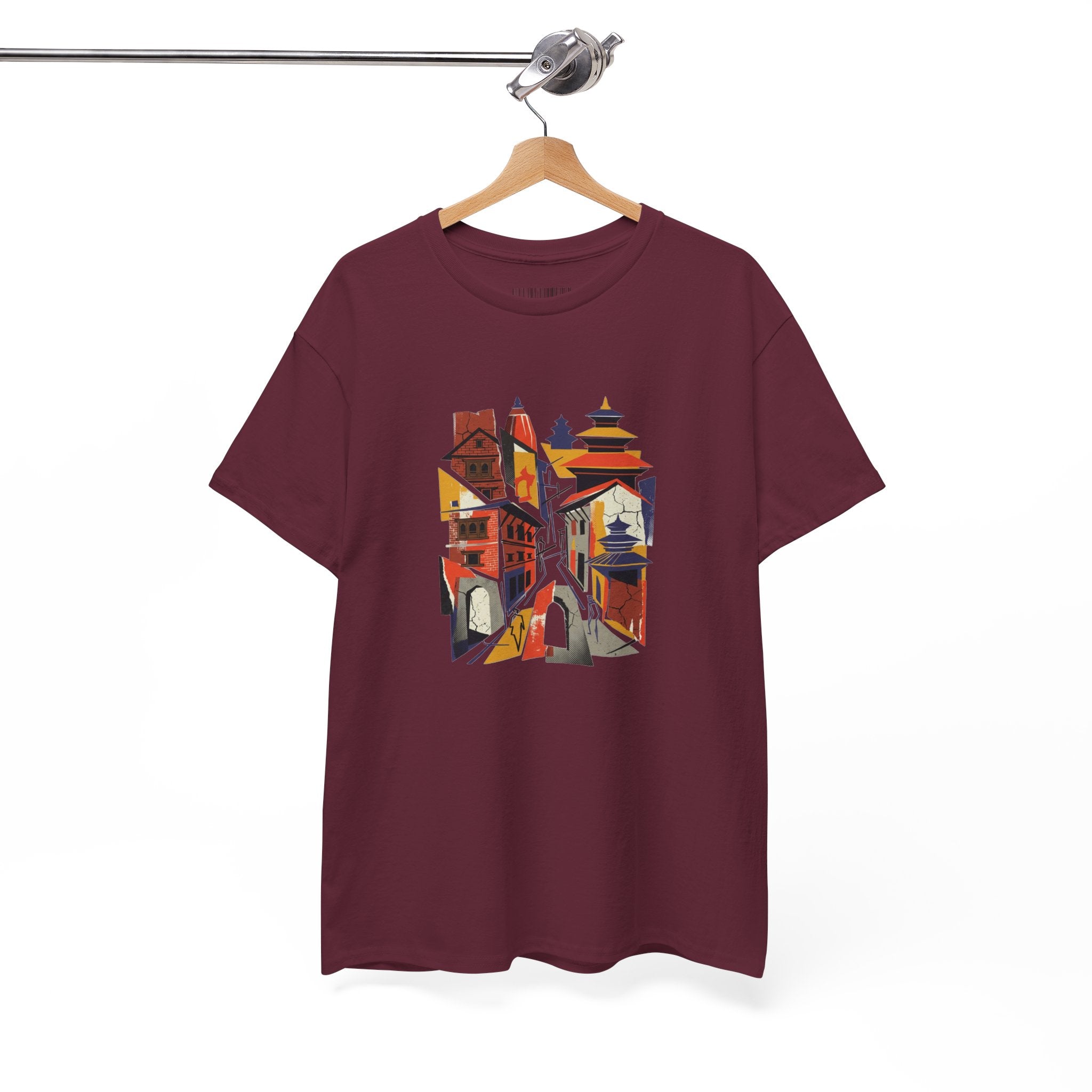 Cityscape Abstract Tee — Colorful Urban Architecture Graphic T‑Shirt