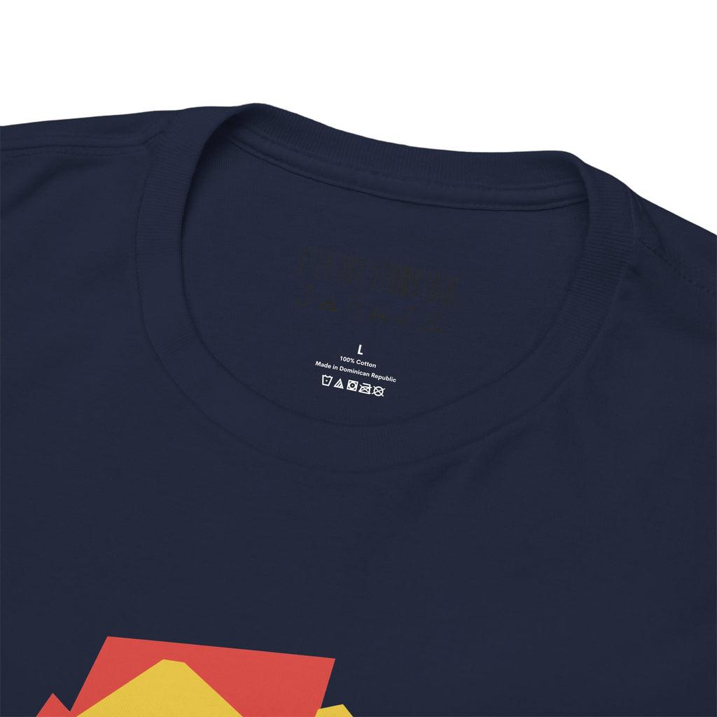 Foxes in Hexagon Graphic Tee — Minimal Geometric Animal Shirt