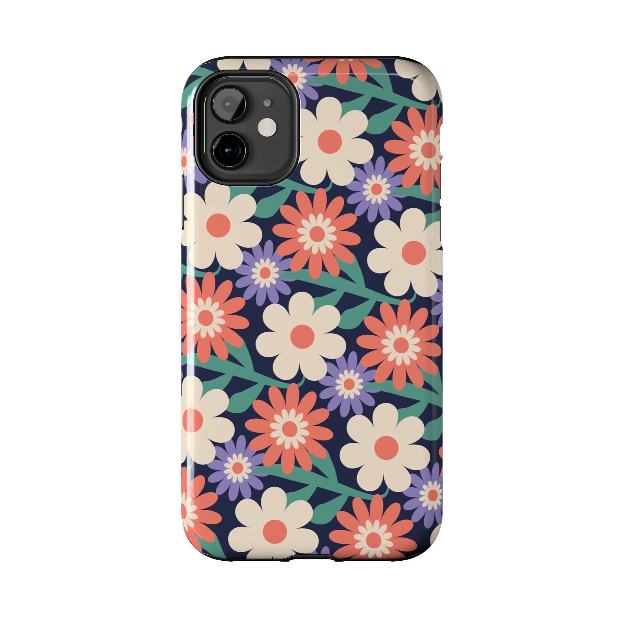 Floral Tough Phone Case — Retro Daisies Protective Phone Cover