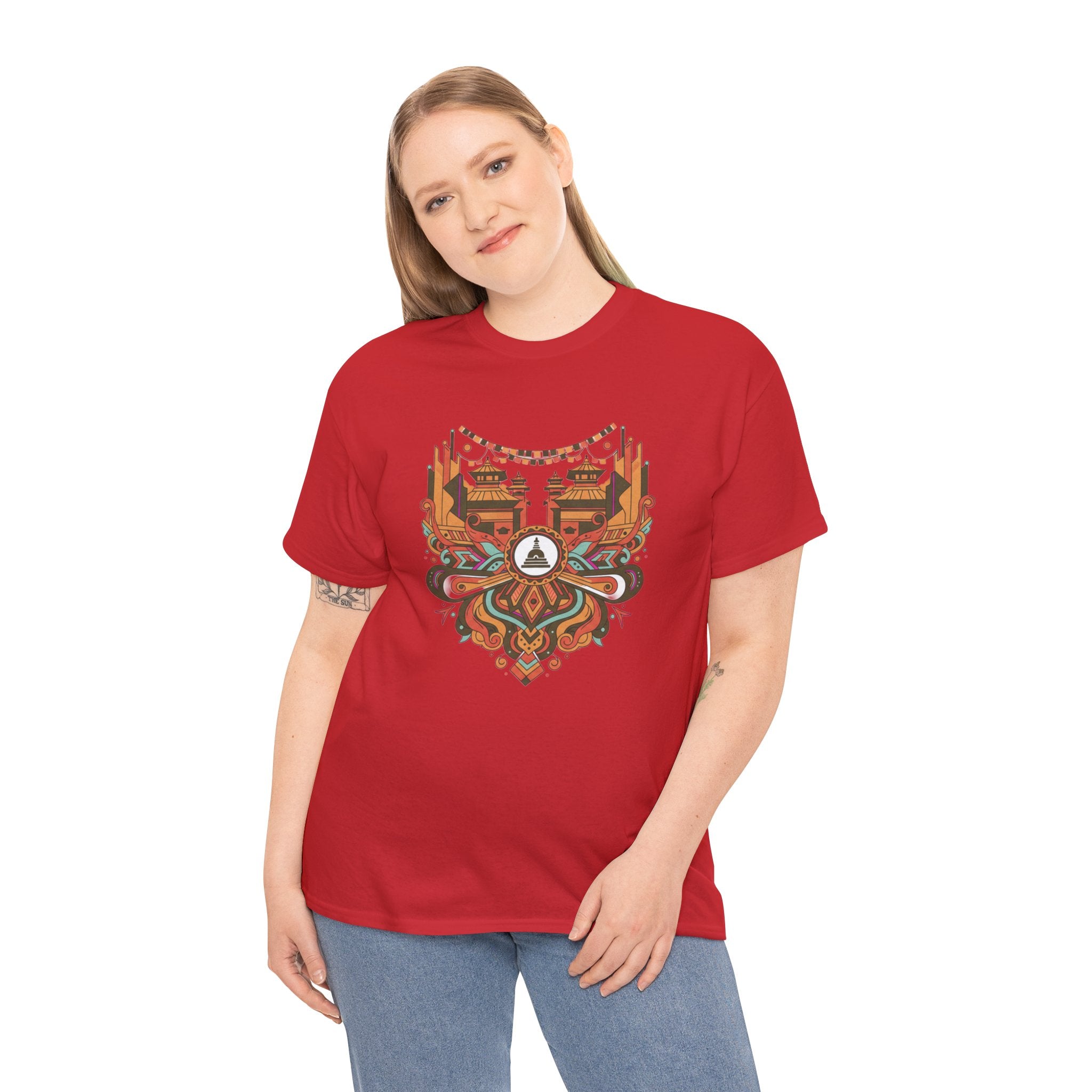 Mandala Cityscape Tee — Boho Urban Art Graphic T-Shirt