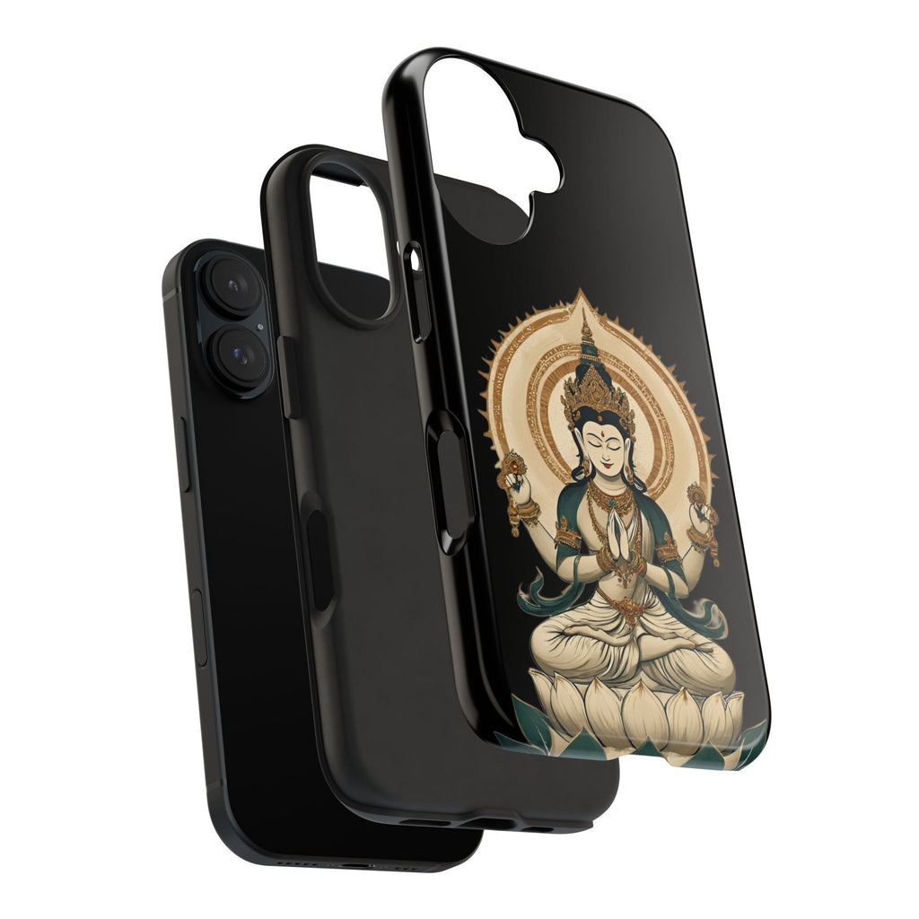 Bodhisattva Lotus Tough Phone Case — Protective Buddhist Meditation Phone Cover