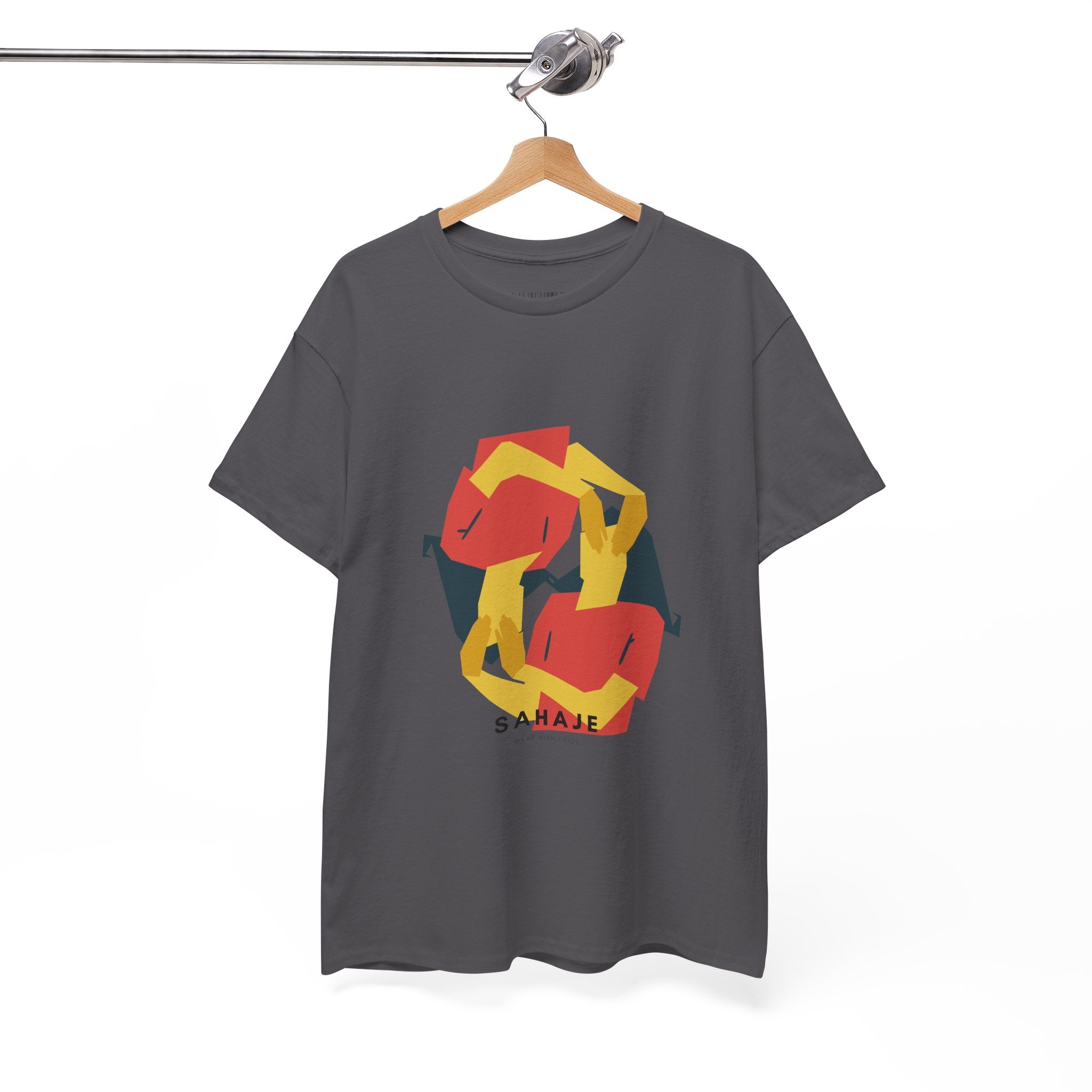 Geometric Fox Tee — Stylized Red & Yellow Fox Illustration T-Shirt