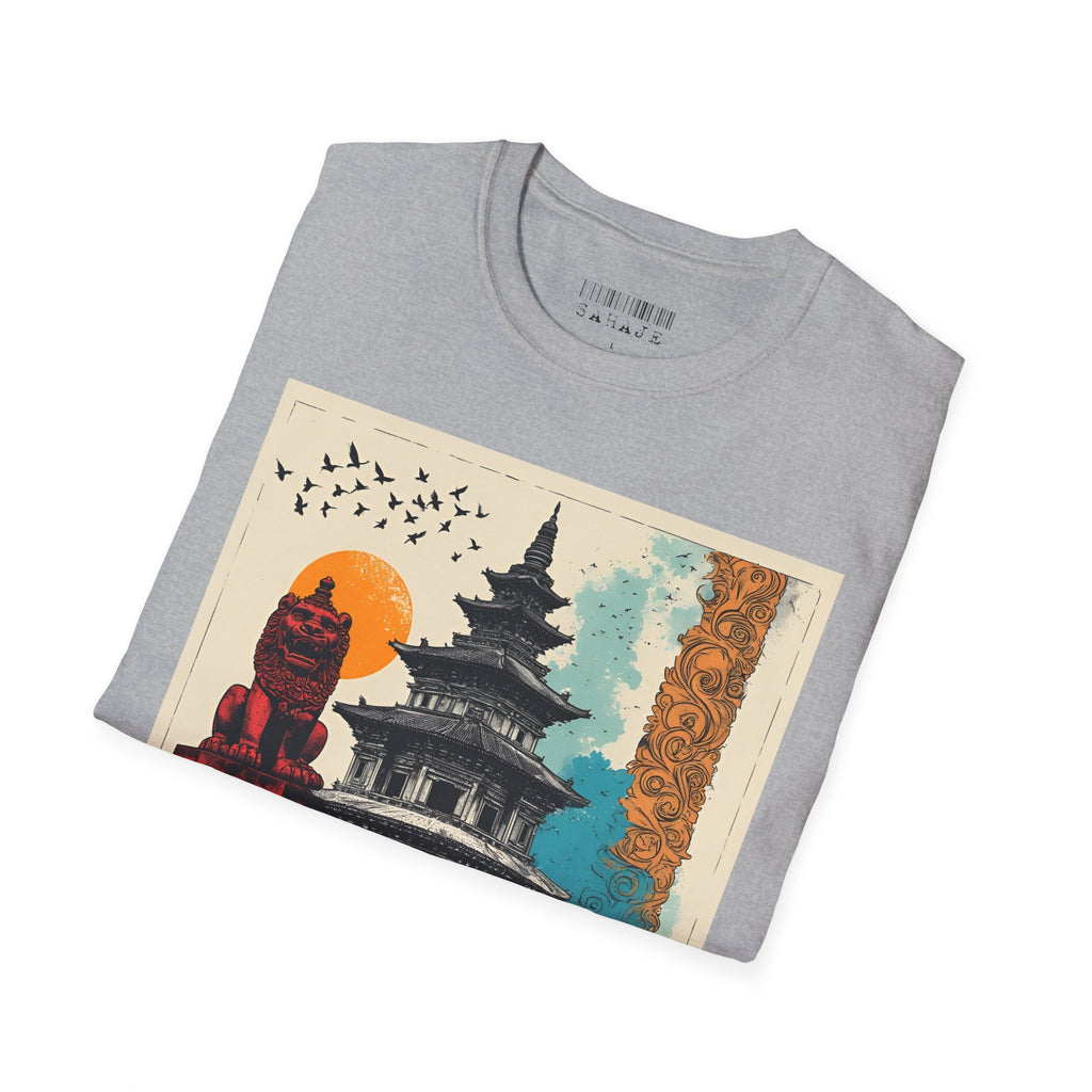 Kathmandu Vintage Travel T-Shirt – Retro Nepal Skyline Graphic Tee, Cultural Tourism Design