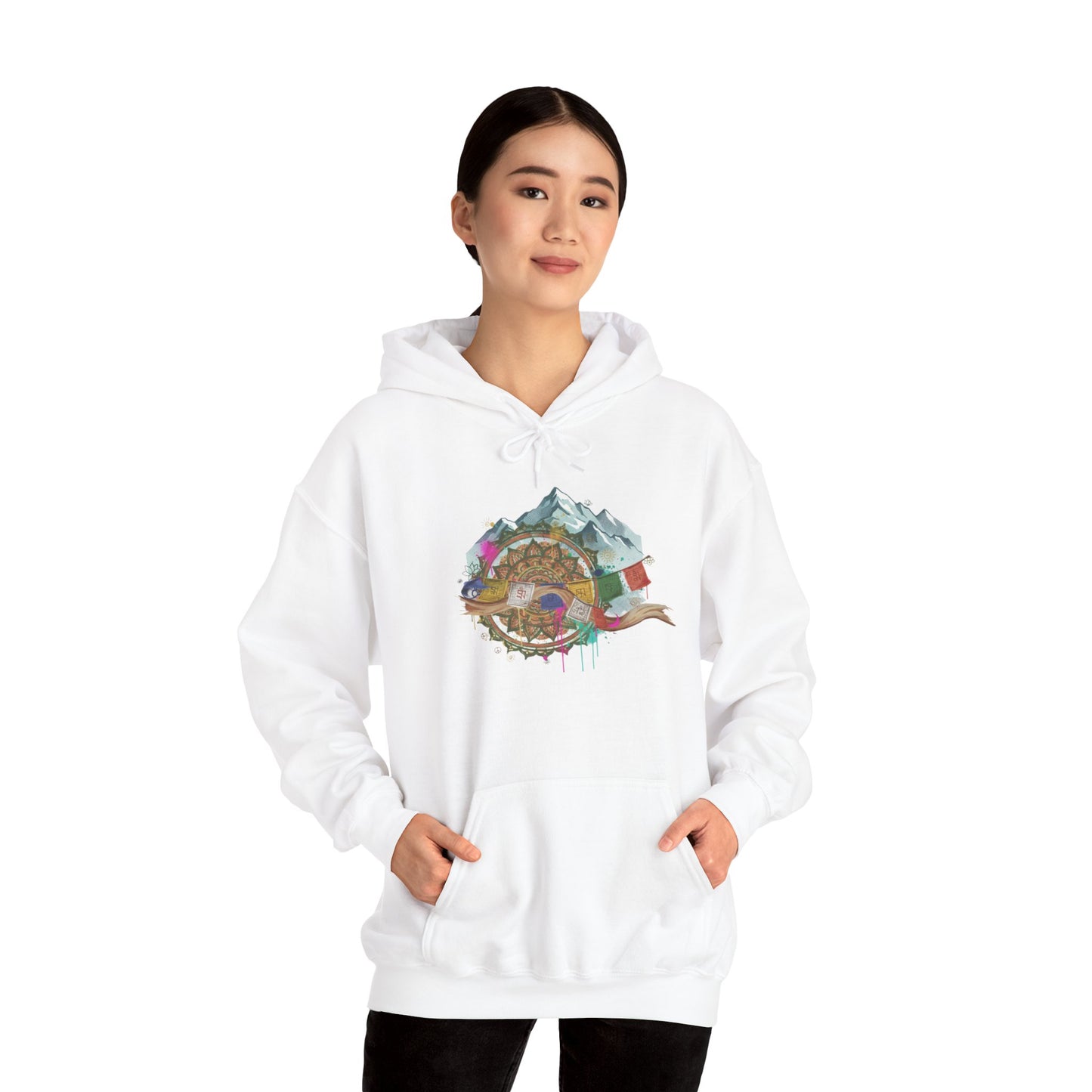 Adventure Landscape Hoodie — Cozy Mountain & Cabin Graphic Sweatshirt