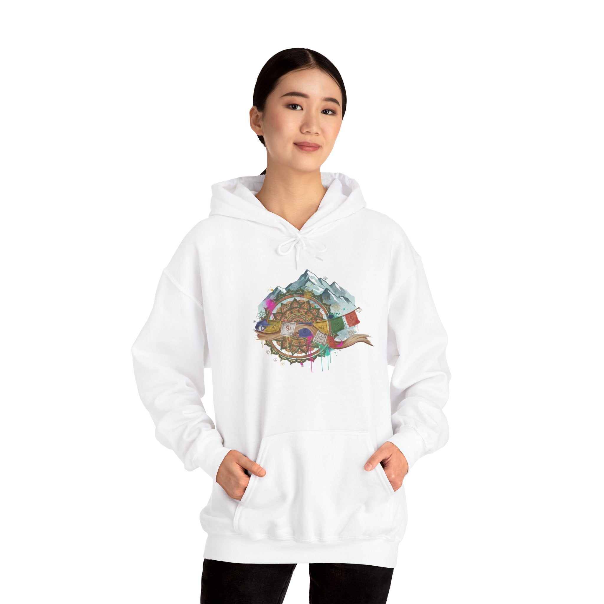 Adventure Landscape Hoodie — Cozy Mountain & Cabin Graphic Sweatshirt