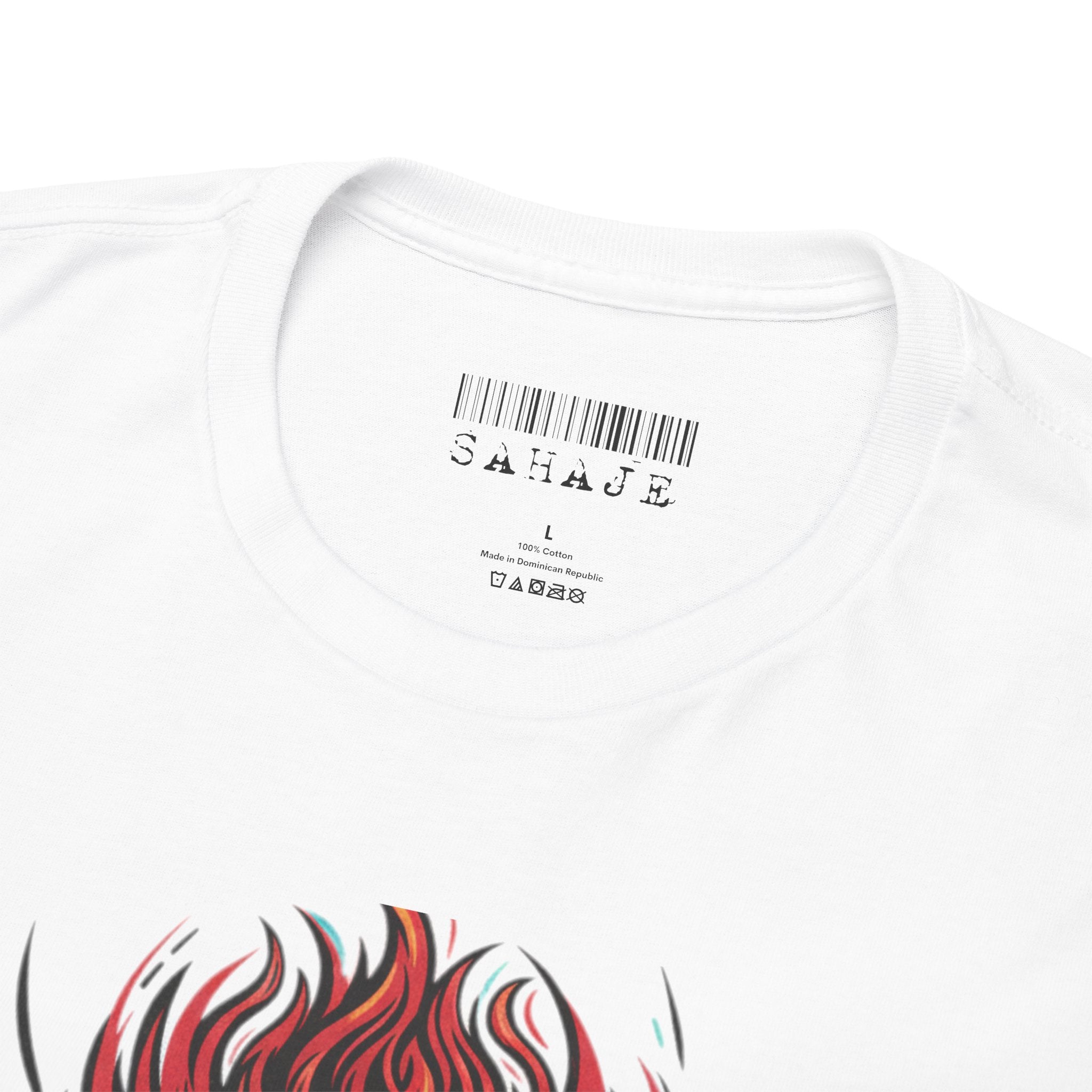 T-Shirt — Fierce Red Oni Demon Graphic Tee (Mythic Japanese Mask Design)