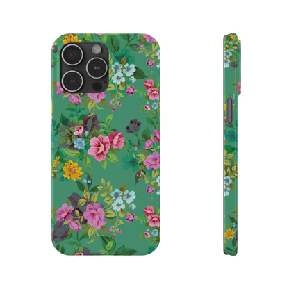 Floral Slim Phone Case - Cute Botanical Design, Gift for Spring, Nature Lovers, Customizable Phone Cover, Trendy Accessories, Flower Power