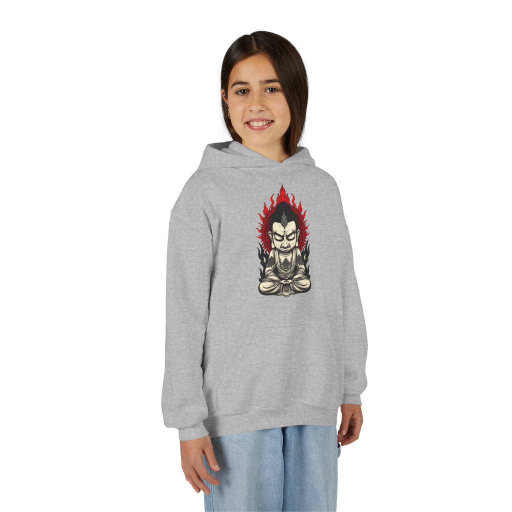Youth Hoodie — Flaming Meditating Demon Graphic
