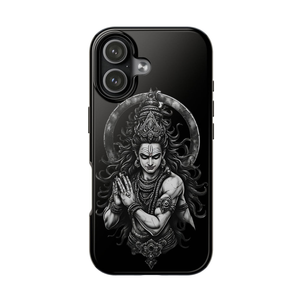 Shiva Tough Phone Case — Black Protective Hindu Deity Design
