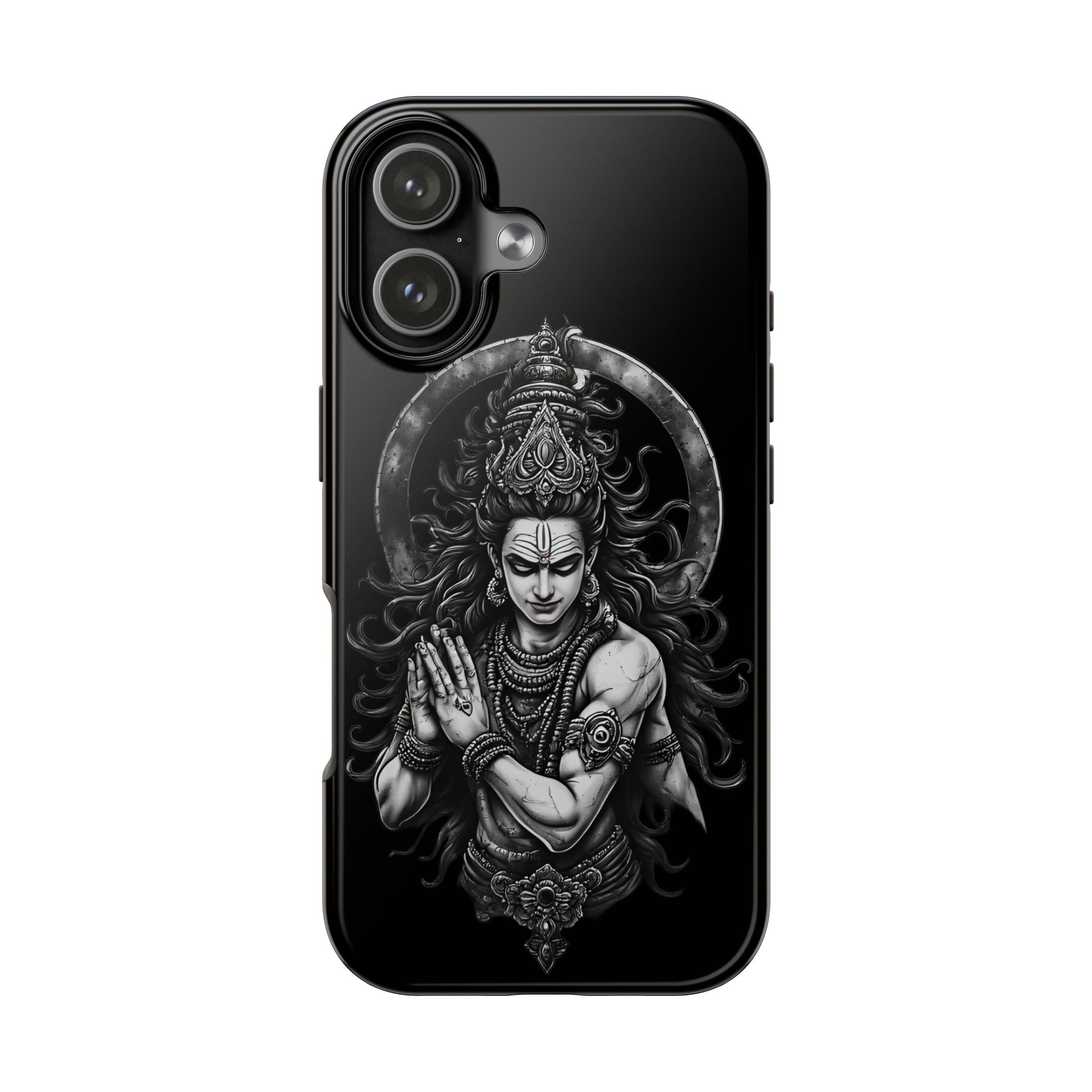 Shiva Tough Phone Case — Black Protective Hindu Deity Design