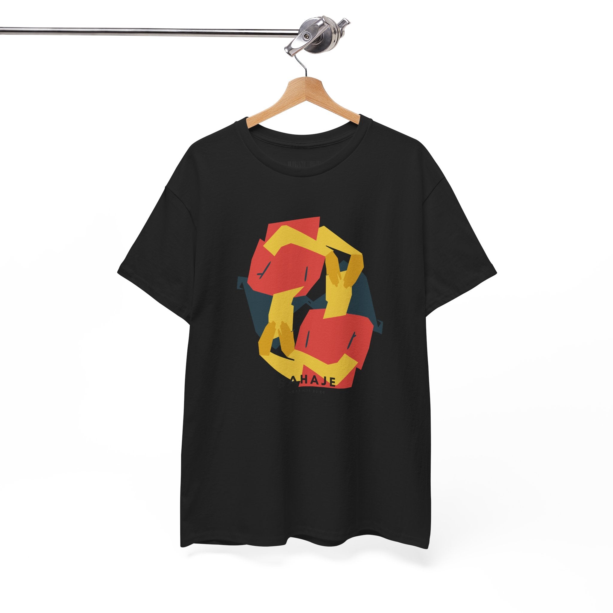 Foxes in Hexagon Graphic Tee — Minimal Geometric Animal Shirt