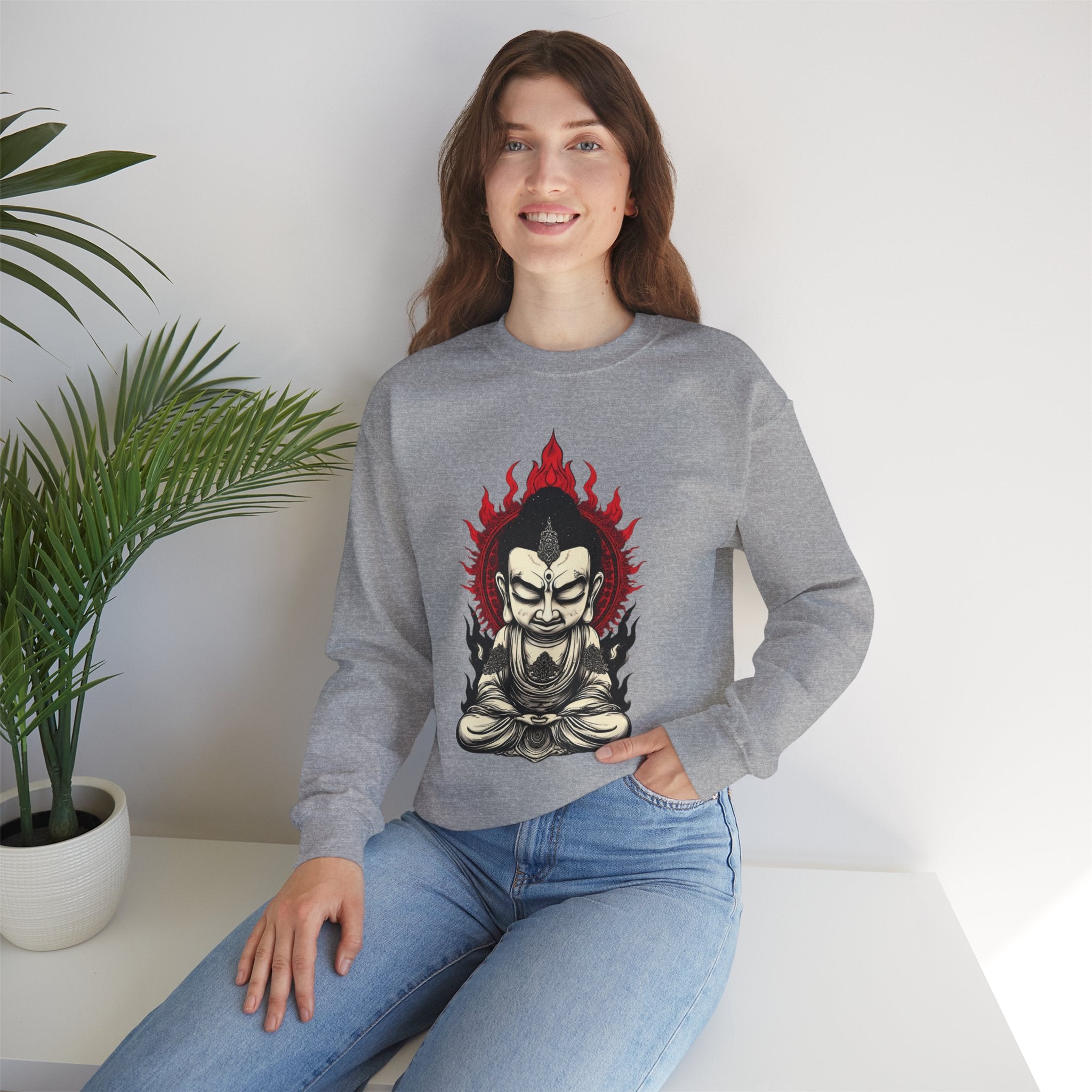 Buddha Flame Crewneck Sweatshirt