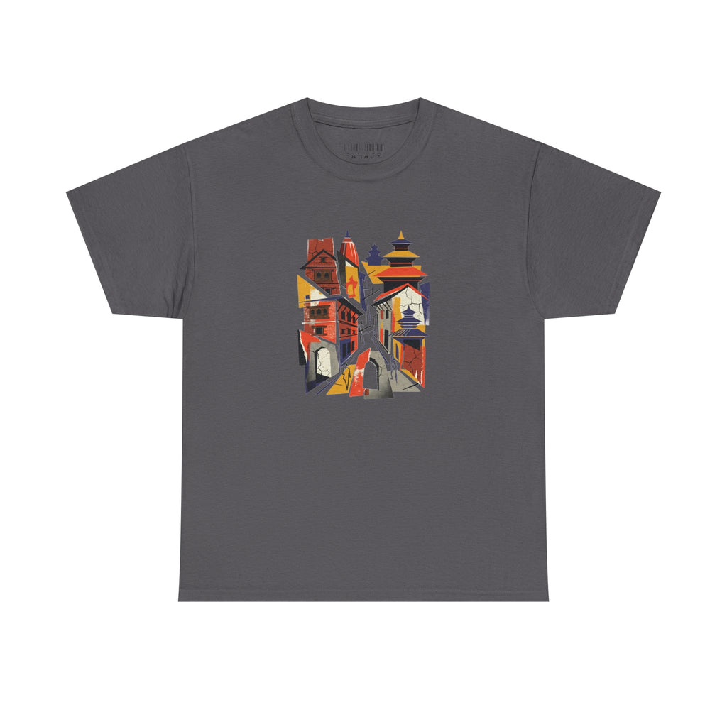 Cityscape Abstract Tee — Colorful Urban Architecture Graphic T‑Shirt
