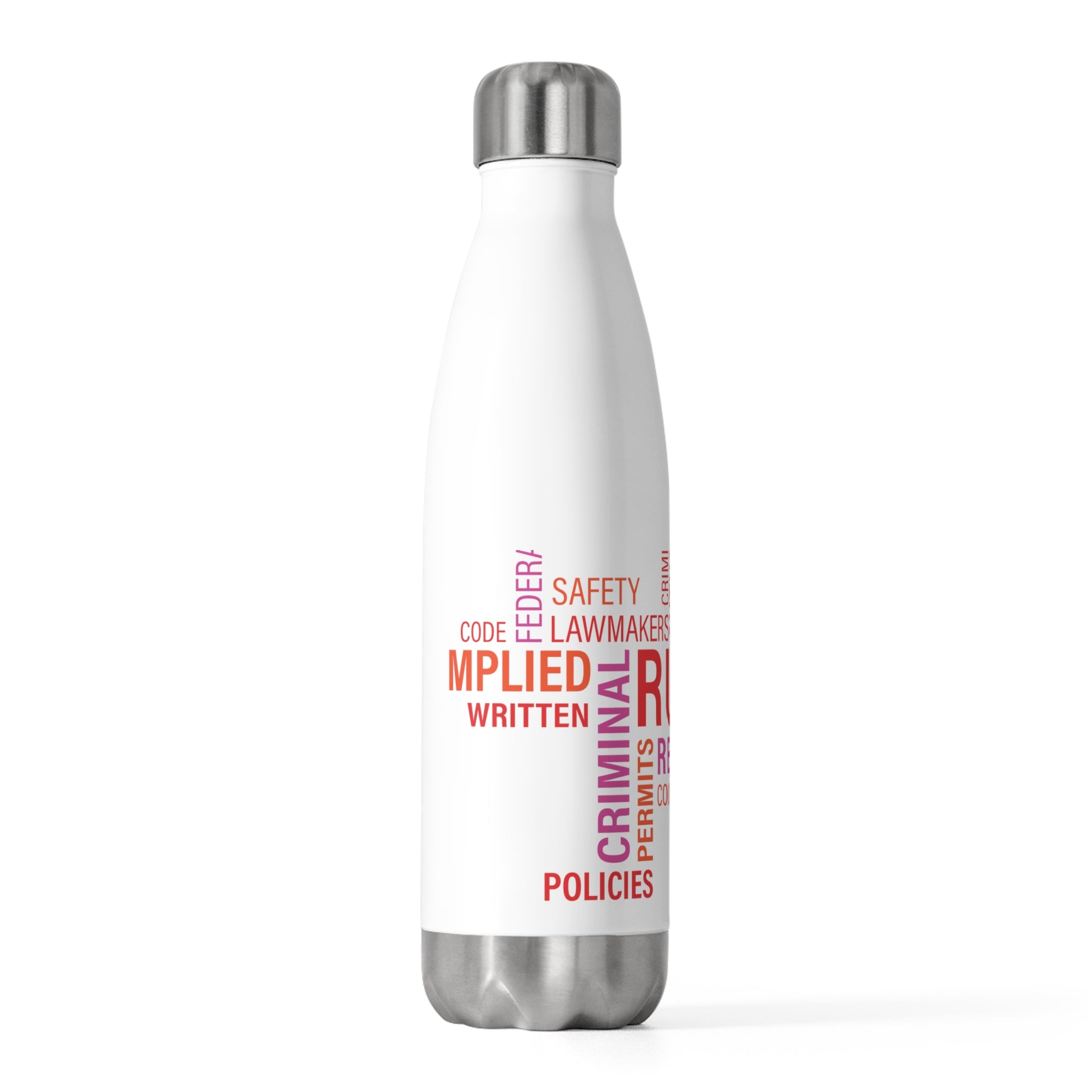 Trendy 20oz Insulated Bottle - Motivational Quotes for Law Students & Professionals, Eco-Friendly, Perfect Gift, Hydration, Travel