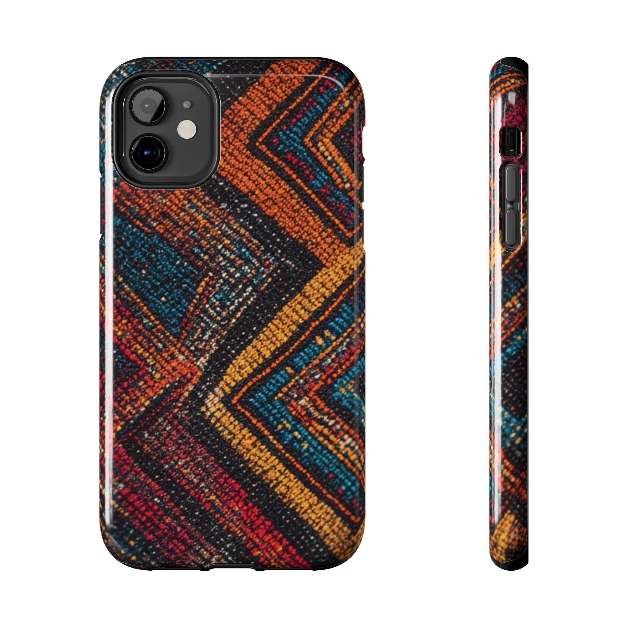 Tough Phone Case — Boho Geometric Rug Pattern, Protective iPhone Cover