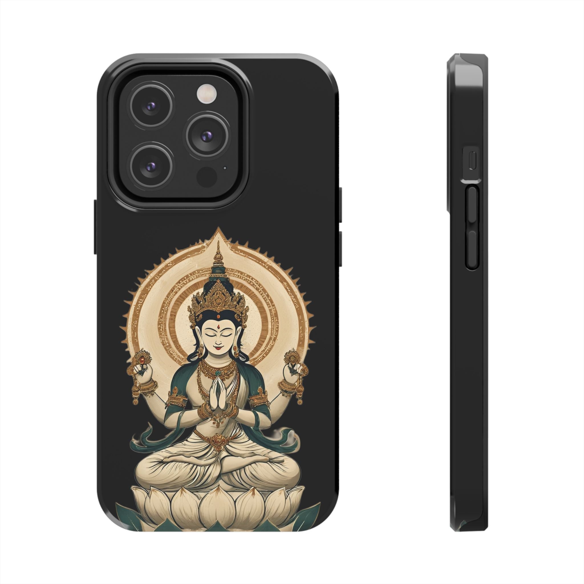 Bodhisattva Lotus Tough Phone Case — Protective Buddhist Meditation Phone Cover