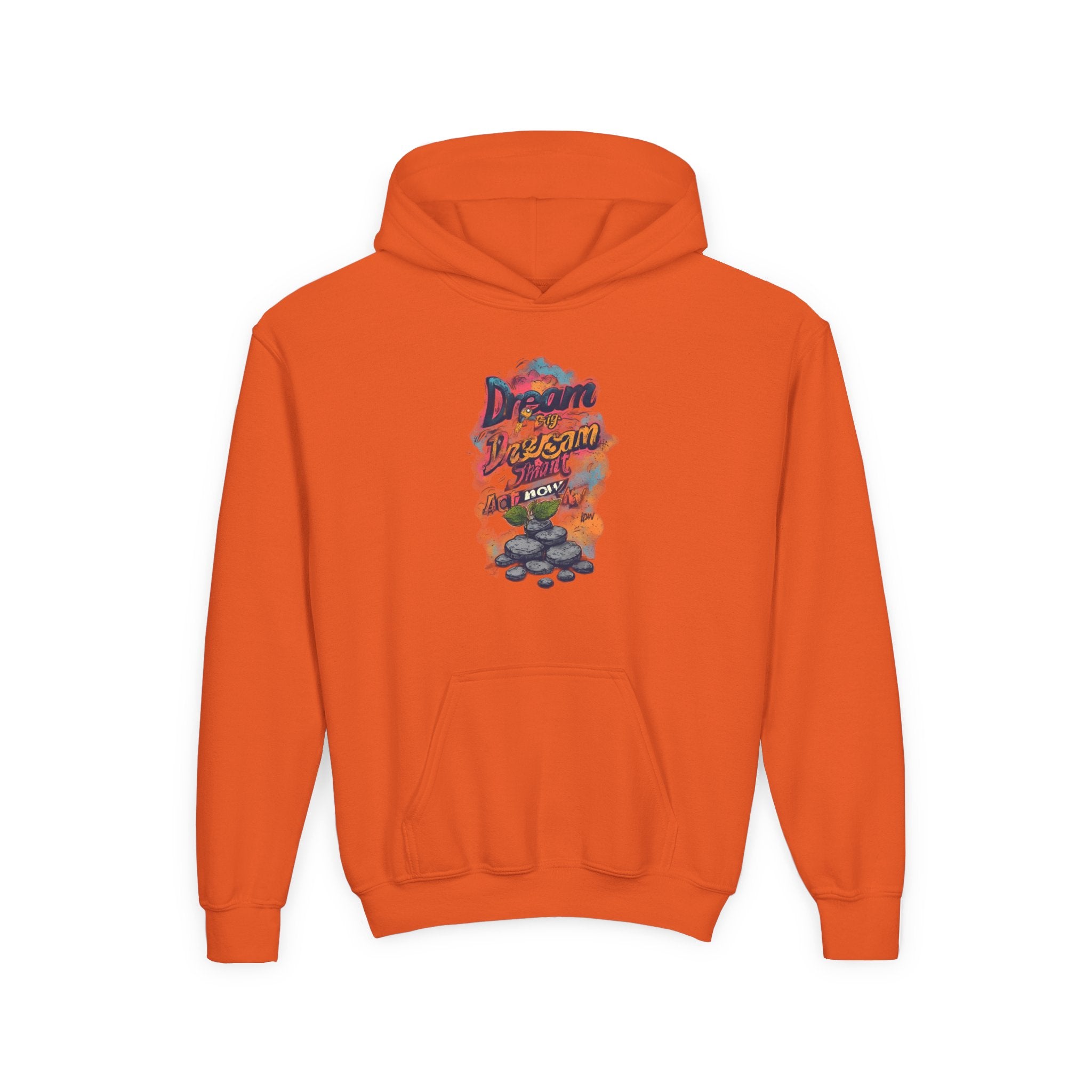 Dream Chasin' Youth Hoodie — Colorful Motivational Graphic Hoodie
