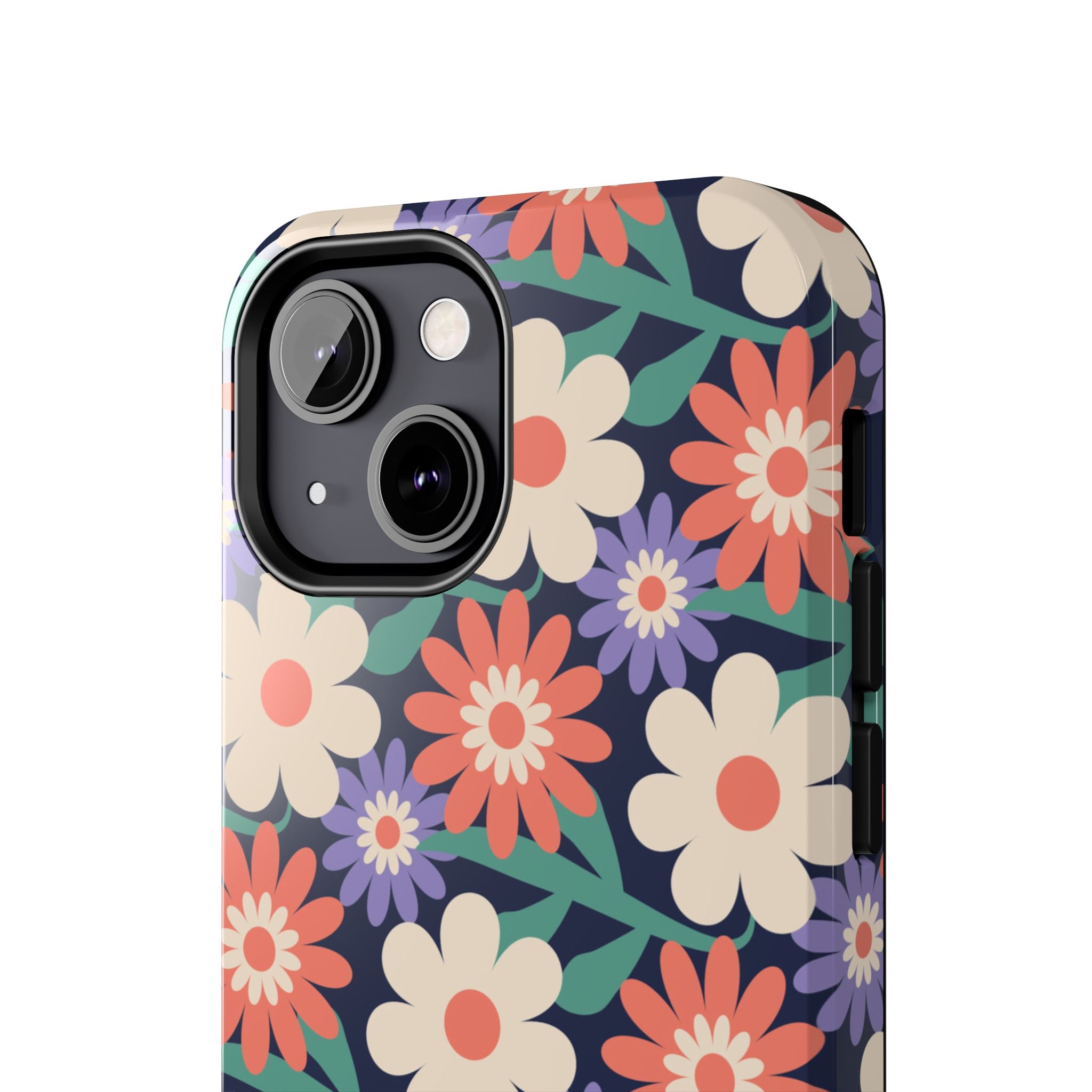 Floral Tough Phone Case — Retro Daisies Protective Phone Cover