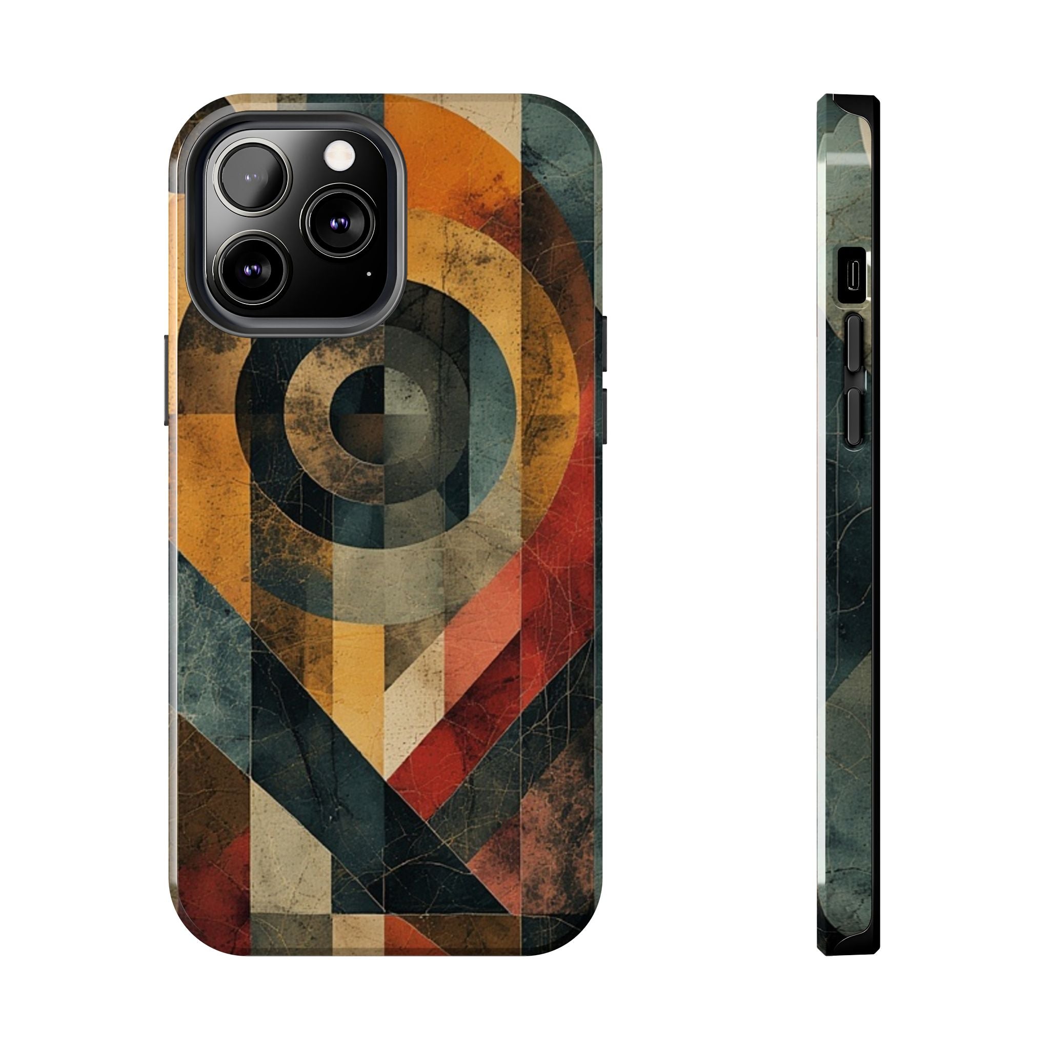 Retro Geometric Tough Phone Case — Vintage Target Circle Design