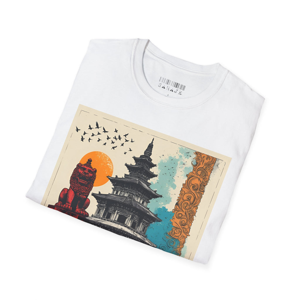 Kathmandu Vintage Travel T-Shirt – Retro Nepal Skyline Graphic Tee, Cultural Tourism Design
