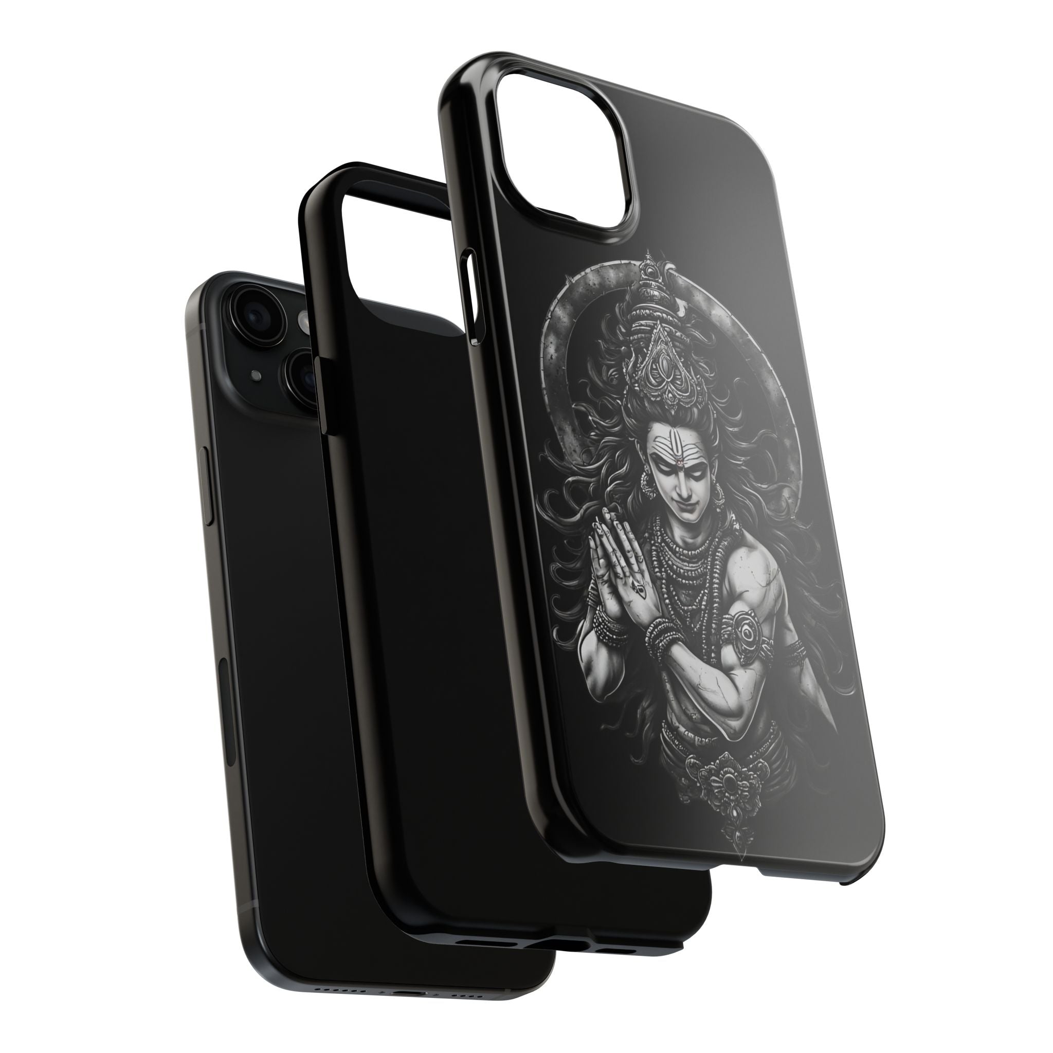 Shiva Tough Phone Case — Black Protective Hindu Deity Design