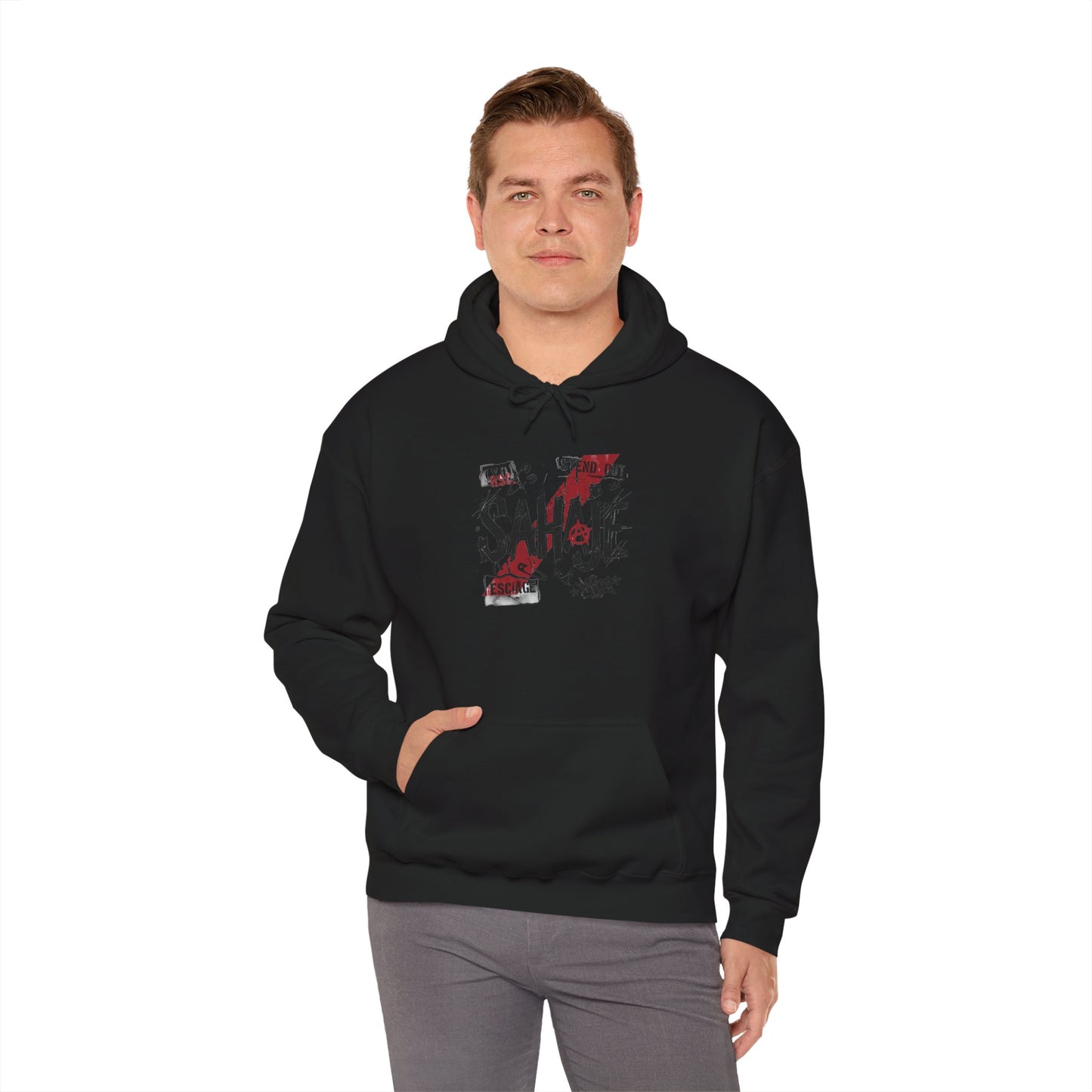 Sahaje Graphic Hoodie – Distressed Vintage Script Pullover