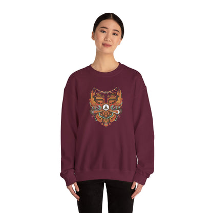 Vintage Tribal Fox Sweatshirt — Geometric Forest Animal Crewneck