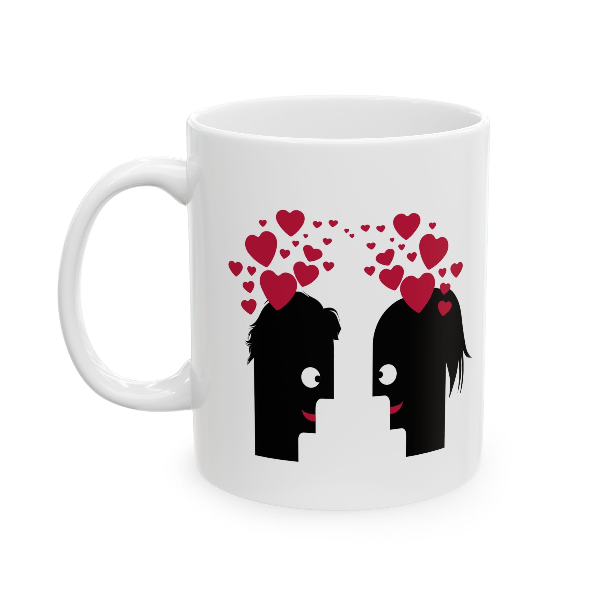 Romantic Ceramic Mug | Cute Coffee Cup for Valentine’s Day, Love Gift, Cozy Home Decor, Birthday Present, Heart Design
