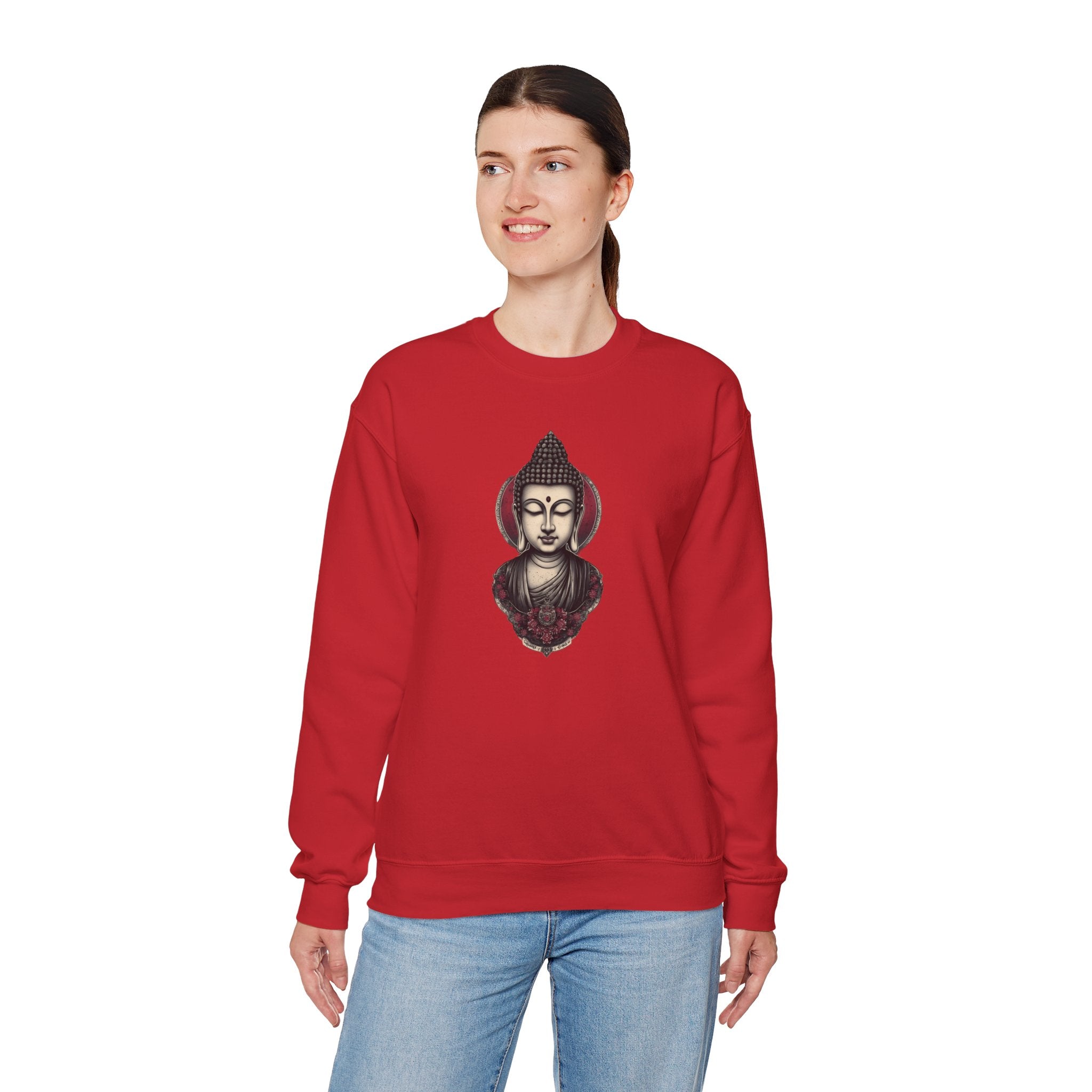 Buddha Lotus Crewneck Sweatshirt — Tranquil Meditation Graphic