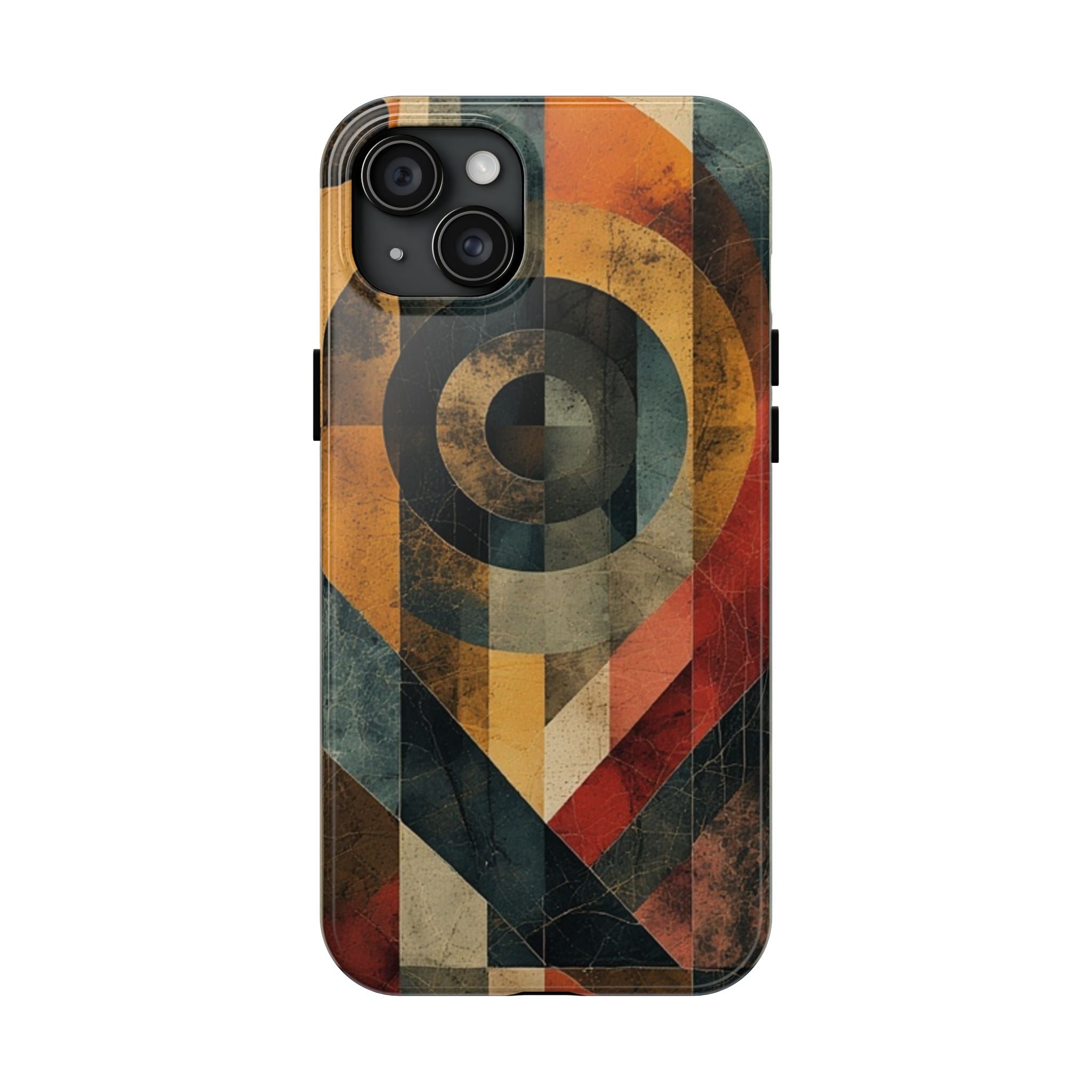 Retro Geometric Tough Phone Case — Vintage Target Circle Design